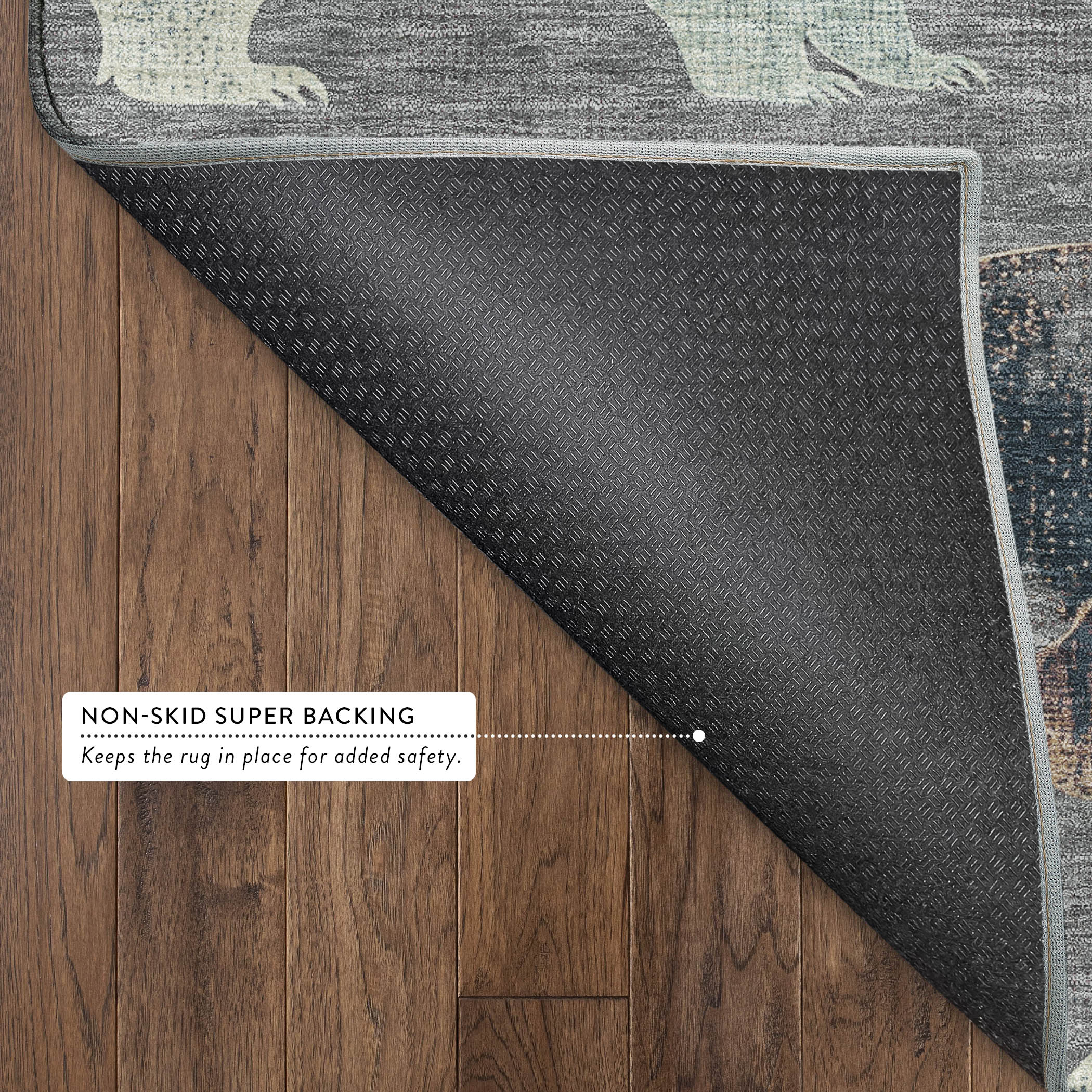 Porto Machine Washable Transitional Gray Rug 1'8" x 2'6" #shape_Rectangle