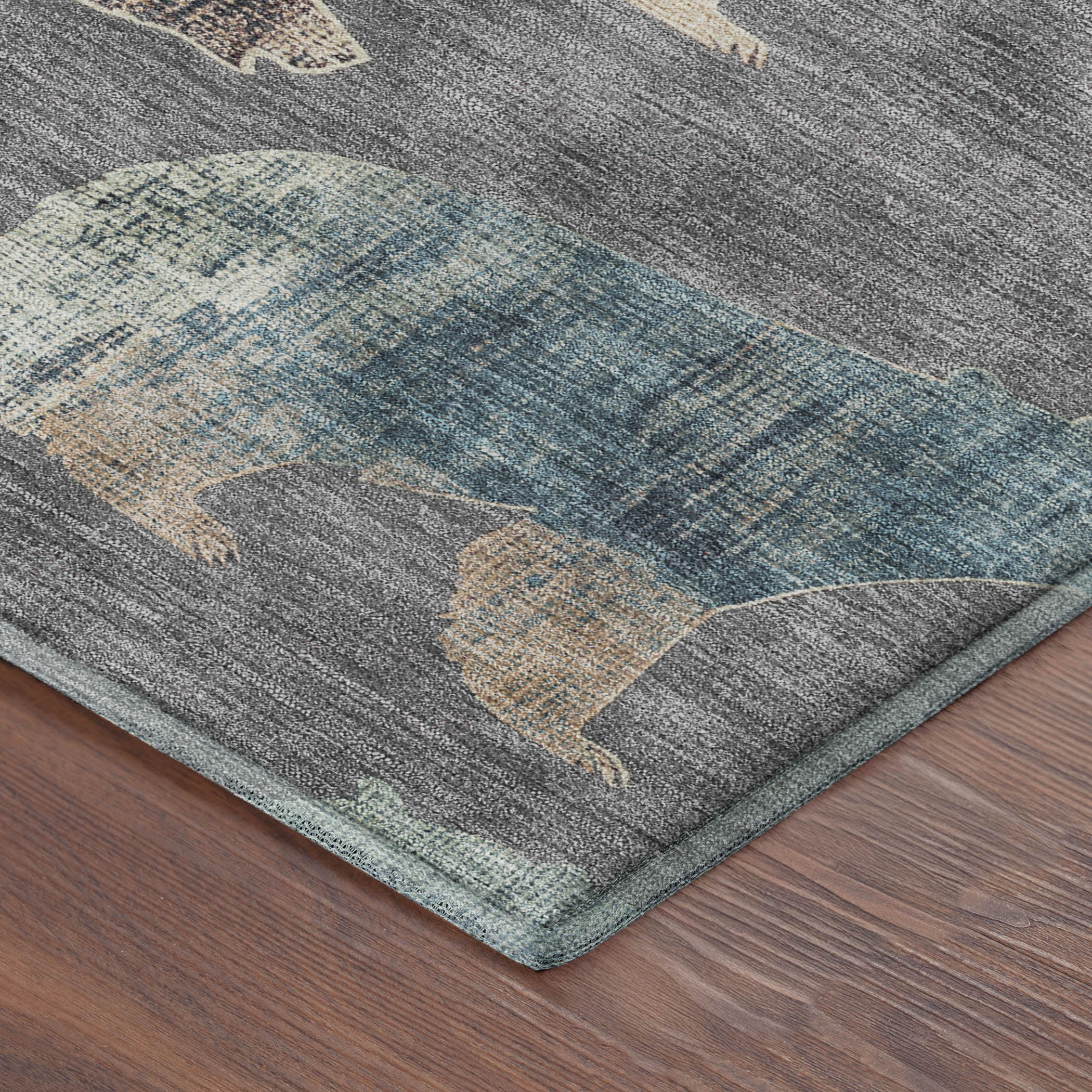 Porto Machine Washable Transitional Gray Rug 1'8" x 2'6" #shape_Rectangle