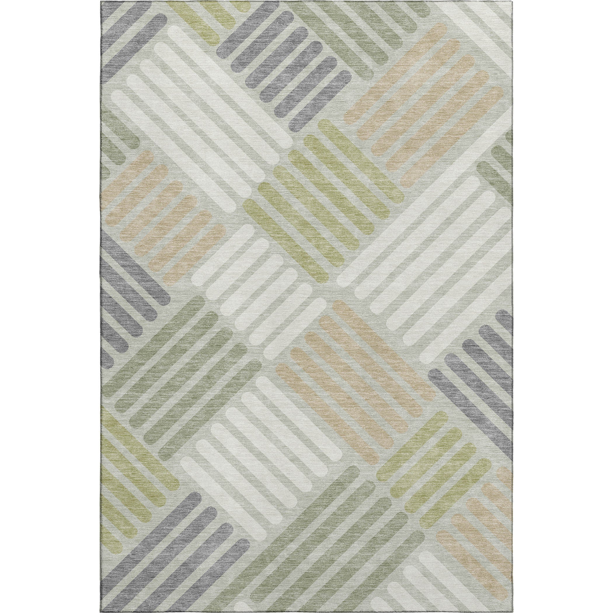 Tbilisi Machine Washable Transitional Aloe Green Rug 3' x 5' #shape_Rectangle