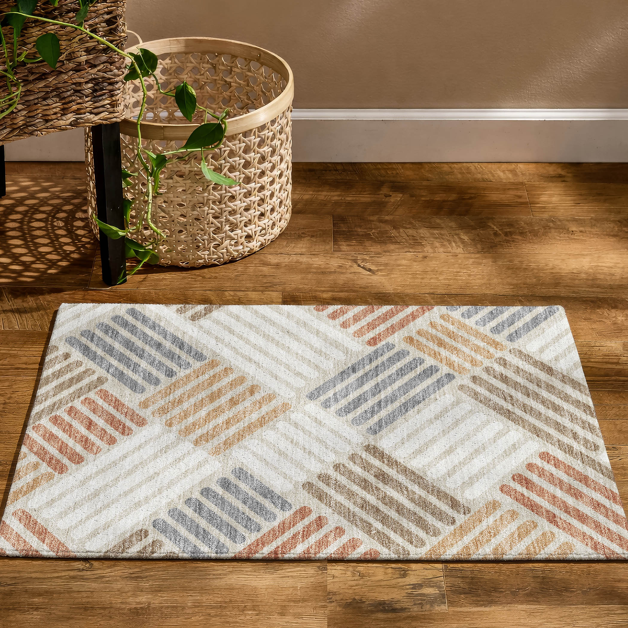 Tbilisi Machine Washable Transitional Copper Orange Rug 1'8" x 2'6" #shape_Rectangle