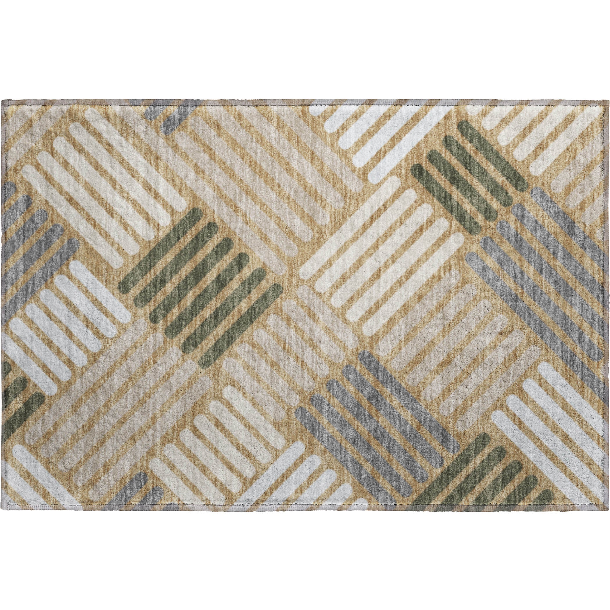 Tbilisi Machine Washable Transitional Gold Rug 1'8" x 2'6" #shape_Rectangle