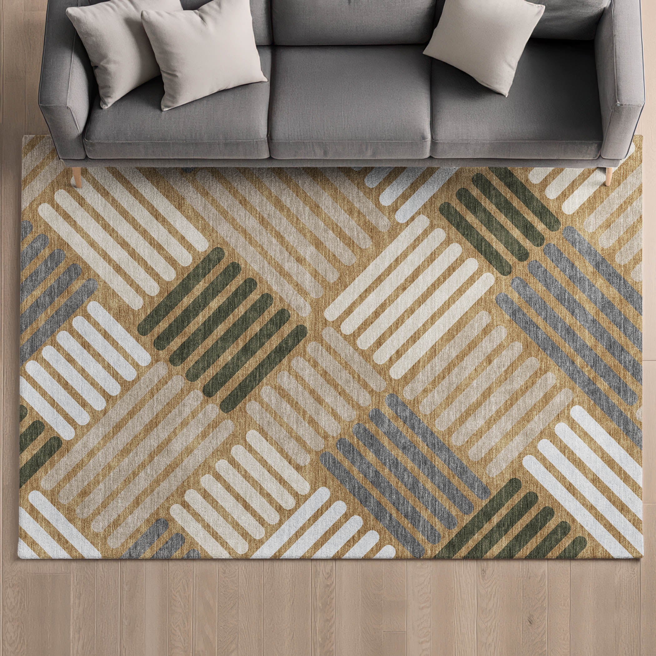 Tbilisi Machine Washable Transitional Gold Rug 3' x 5' #shape_Rectangle