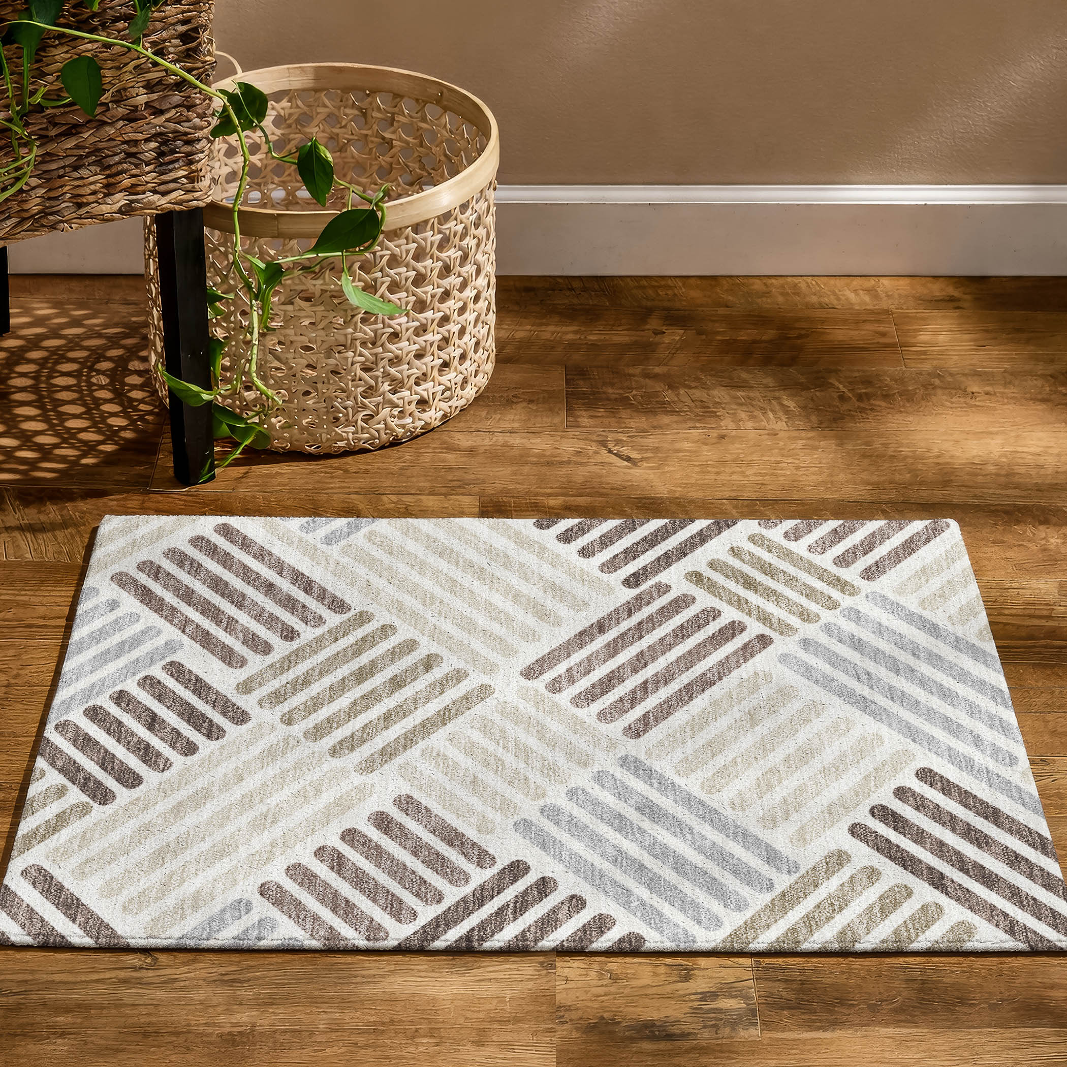 Tbilisi Machine Washable Transitional Ivory Rug 1'8" x 2'6" #shape_Rectangle