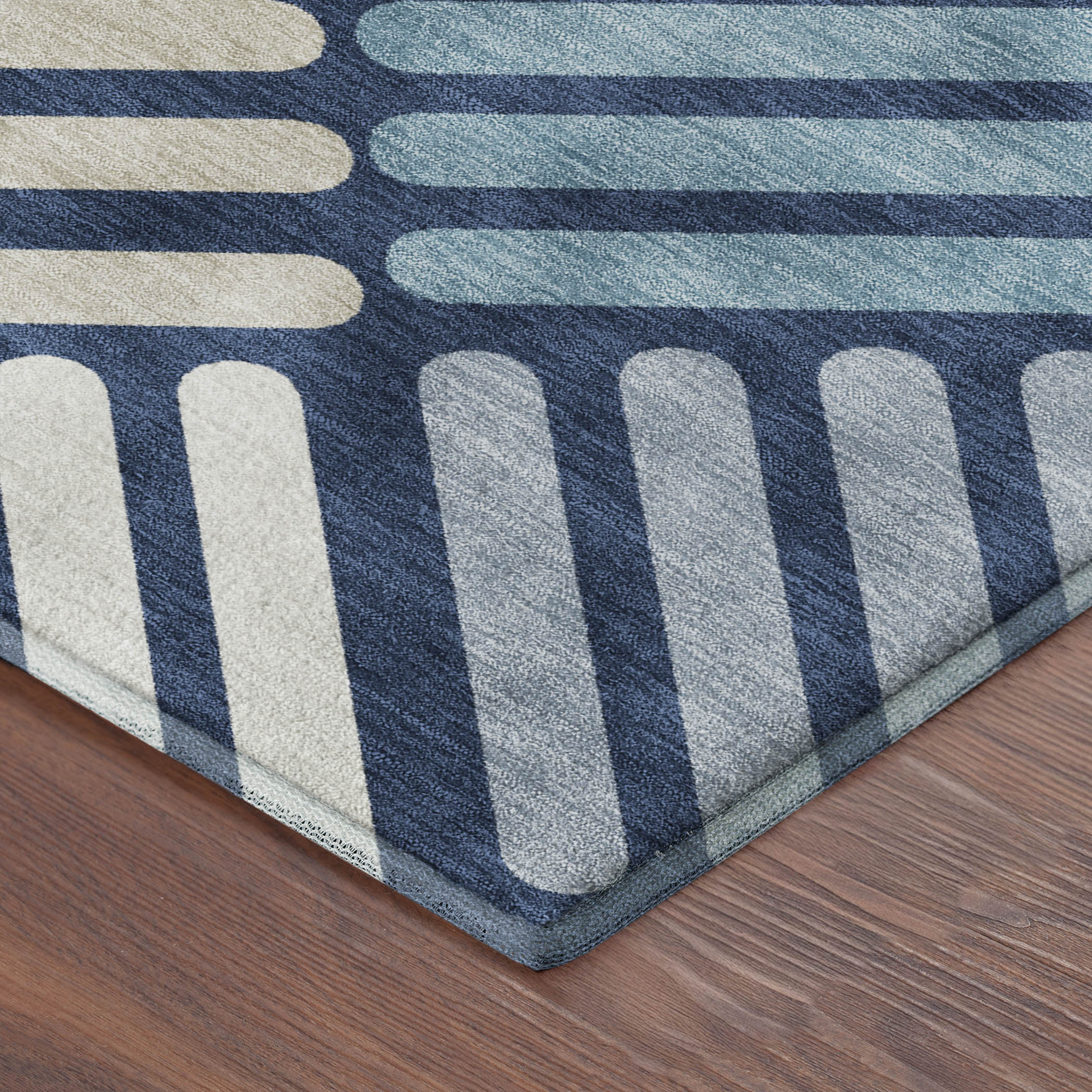 Tbilisi Machine Washable Transitional Navy Blue Rug 1'8" x 2'6" #shape_Rectangle