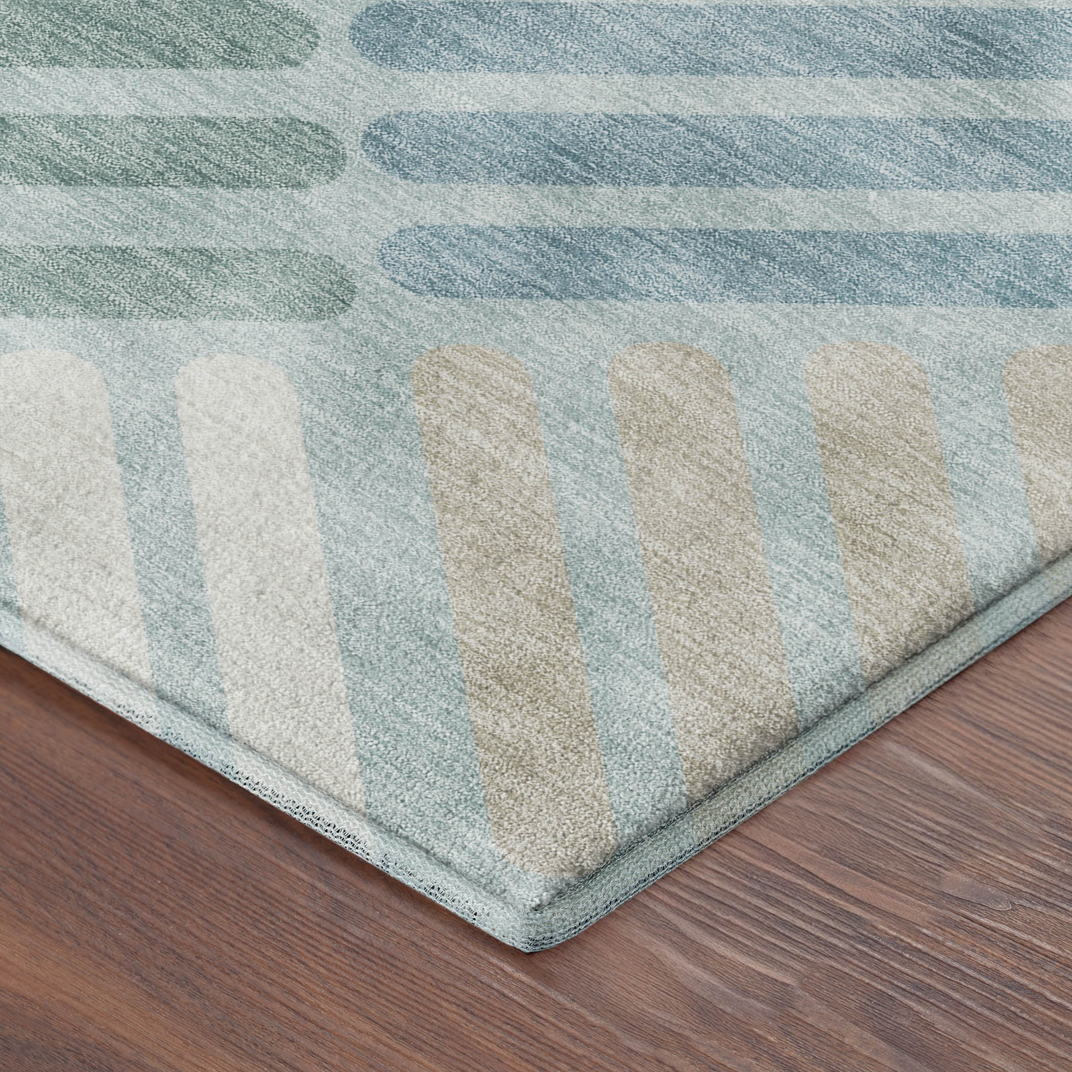 Tbilisi Machine Washable Transitional Seafoam Blue Rug 1'8" x 2'6" #shape_Rectangle
