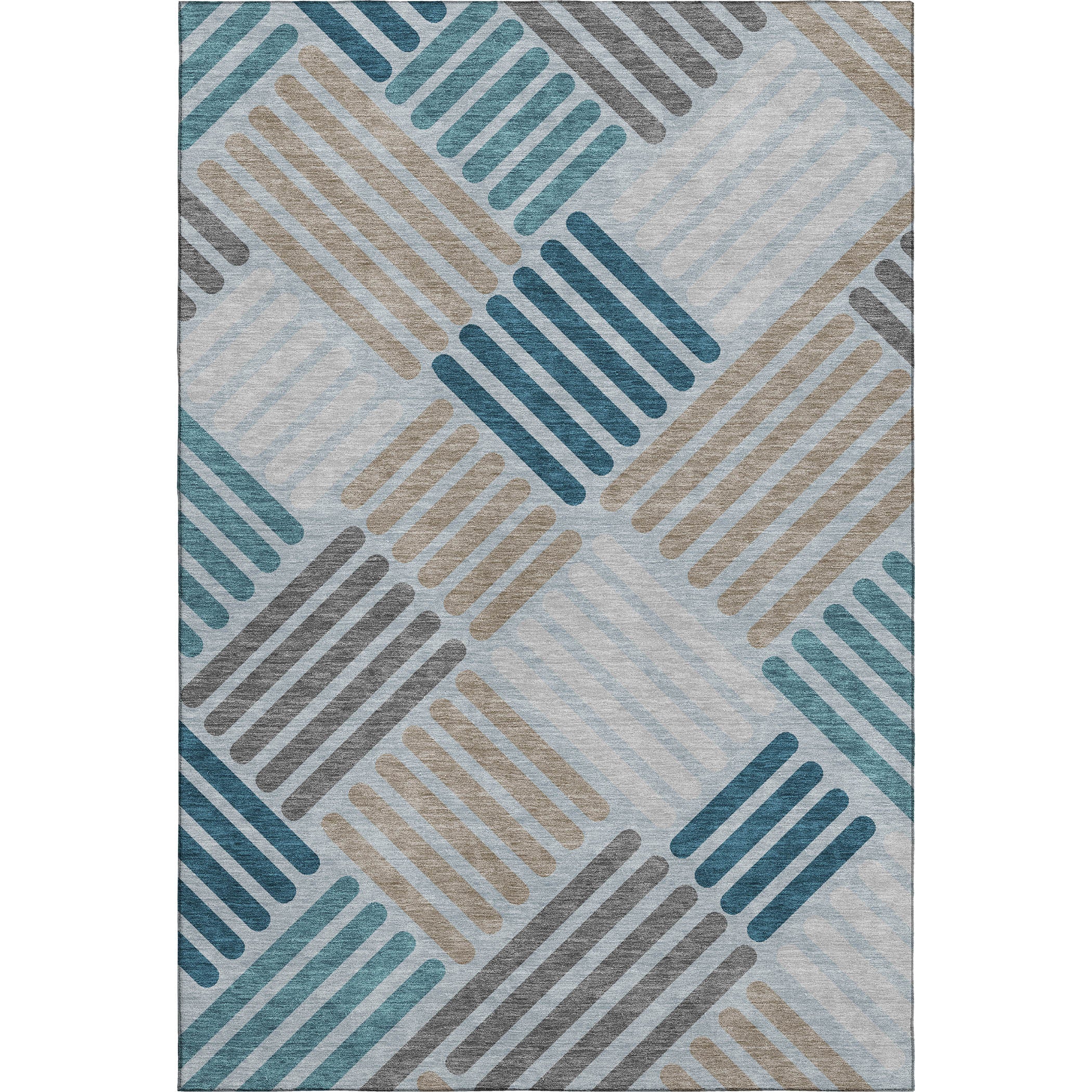 Tbilisi Machine Washable Transitional Teal Rug 3' x 5' #shape_Rectangle