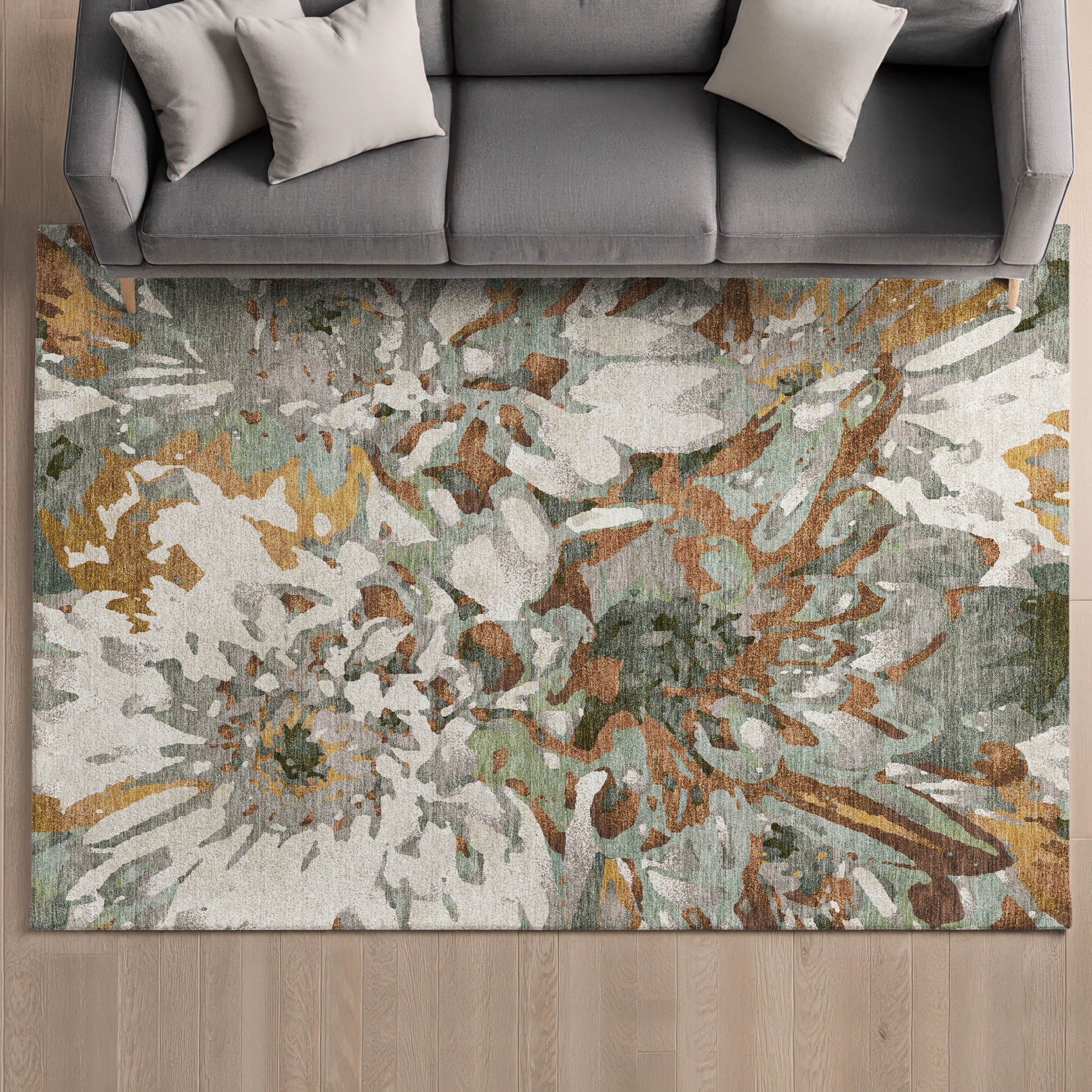 Lima Machine Washable Transitional Copper Orange Rug 3' x 5' #shape_Rectangle