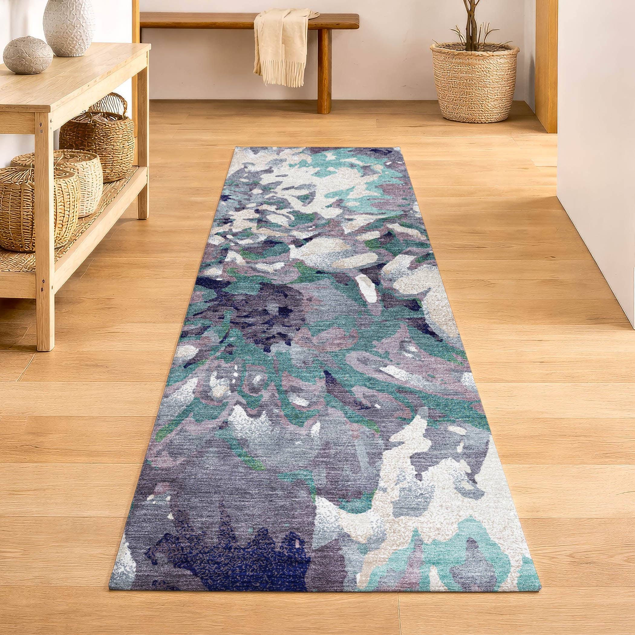 Lima Machine Washable Transitional Lavender Purple Rug 2'3" x 7'6" #shape_Runner