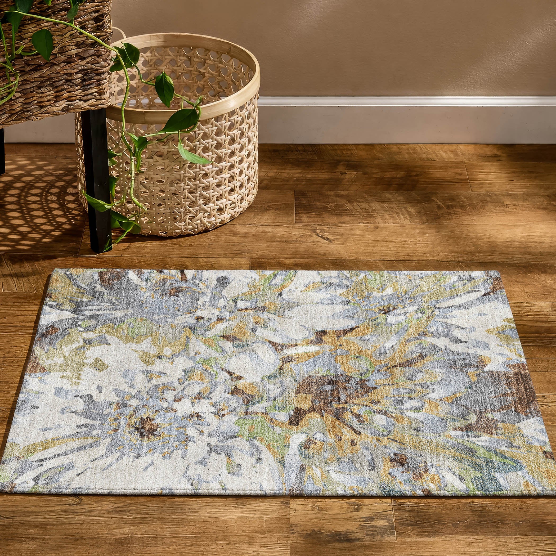Lima Machine Washable Transitional Wheat Gold Rug 1'8" x 2'6" #shape_Rectangle