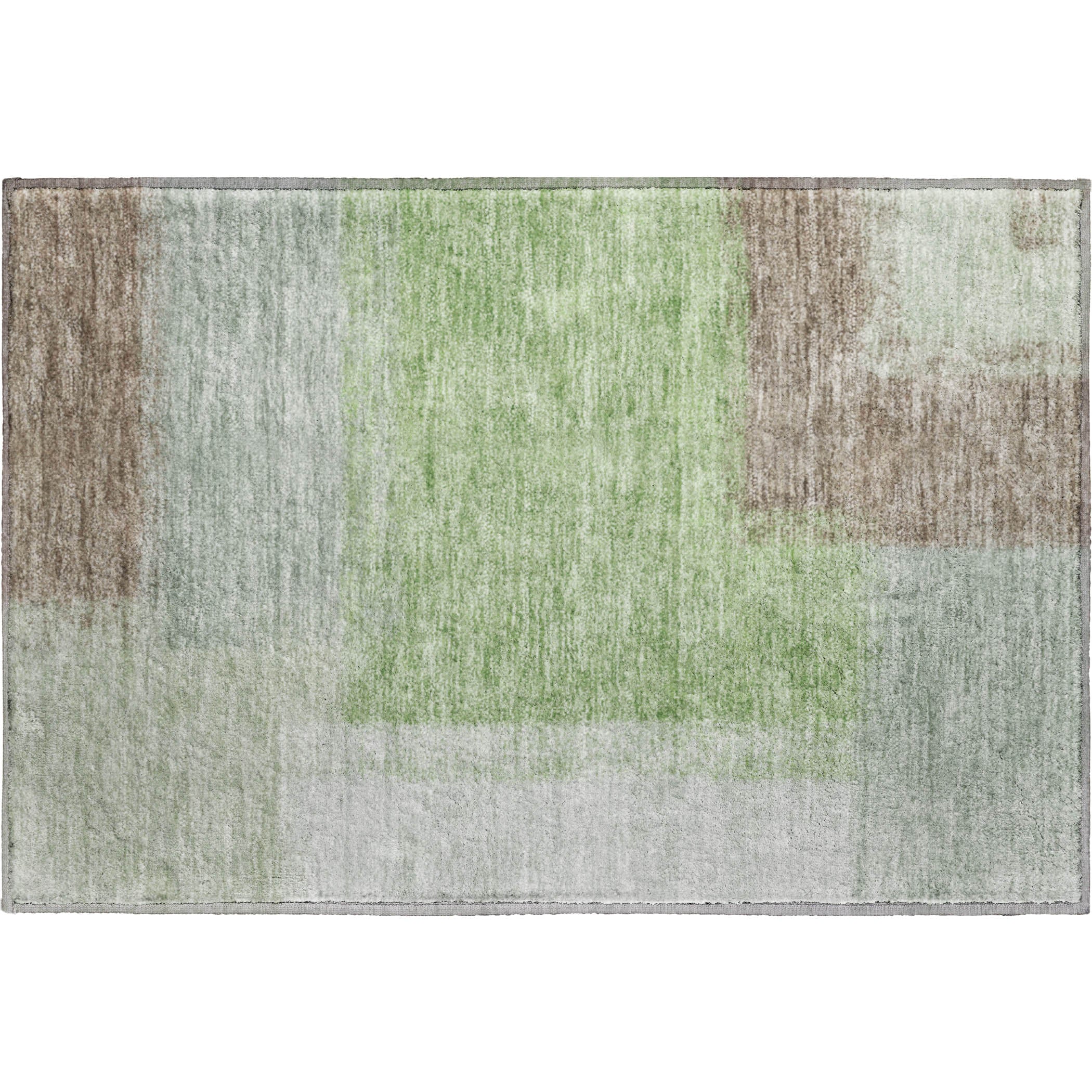 Prague Machine Washable Contemporary Aloe Green Rug 1'8" x 2'6" #shape_Rectangle
