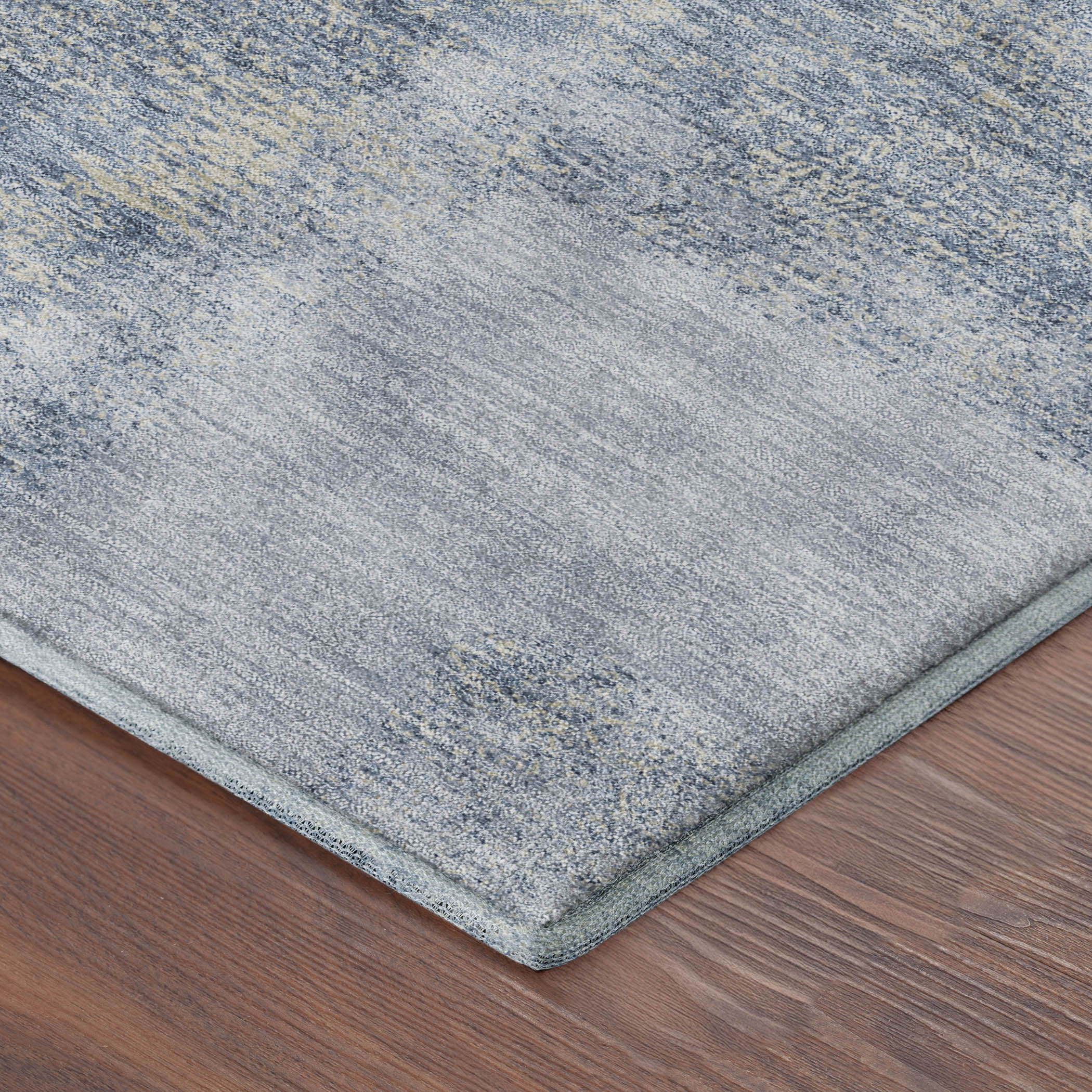 Prague Machine Washable Contemporary Denim Blue Rug 1'8" x 2'6" #shape_Rectangle