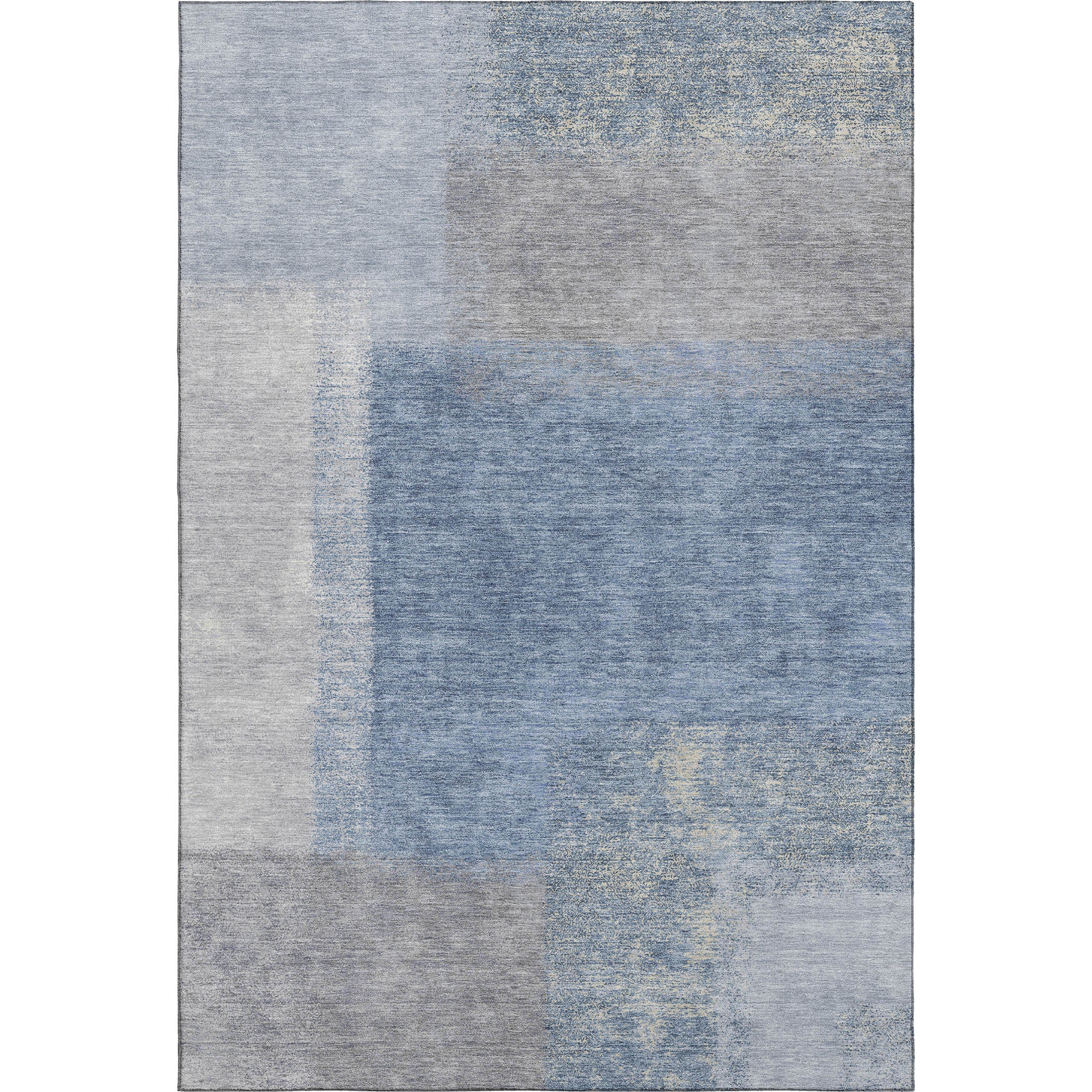 Prague Machine Washable Contemporary Denim Blue Rug 3' x 5' #shape_Rectangle