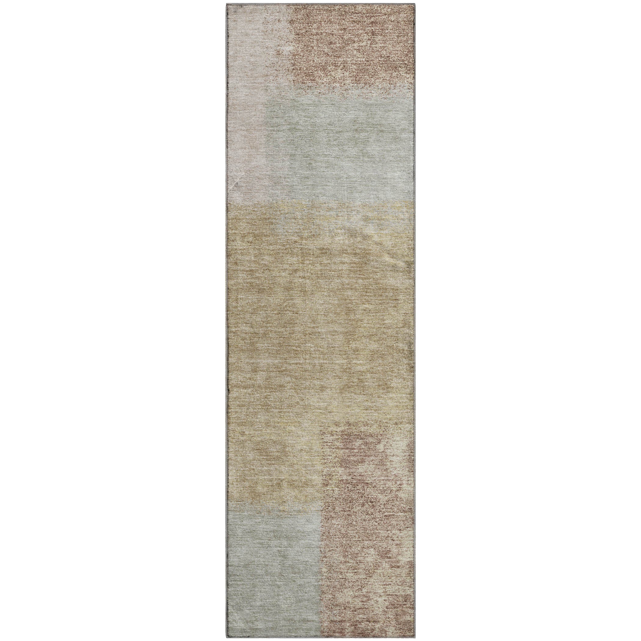 Prague Machine Washable Contemporary Gold Rug 2'3" x 7'6" #shape_Runner