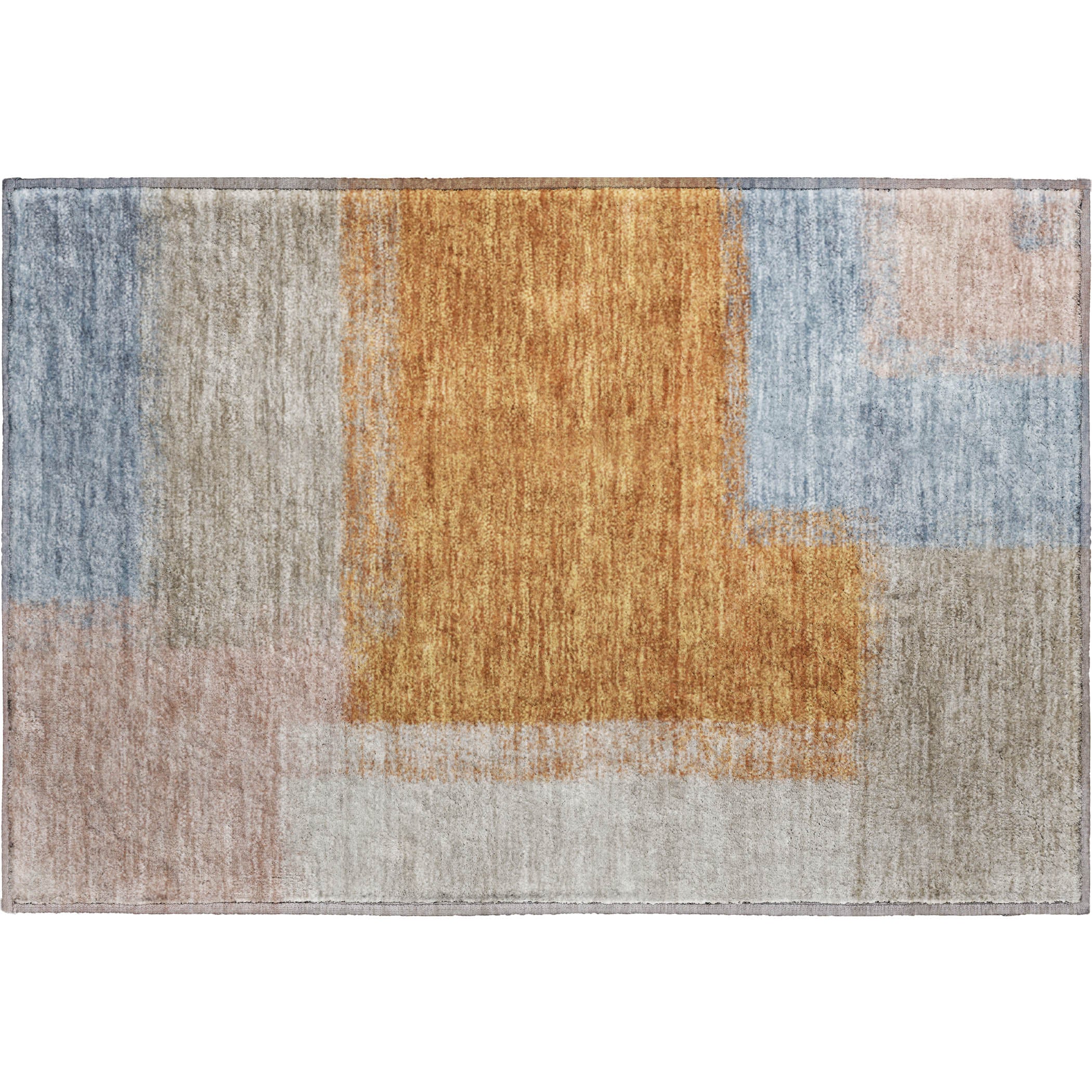 Prague Machine Washable Contemporary Rust Orange Rug 1'8" x 2'6" #shape_Rectangle