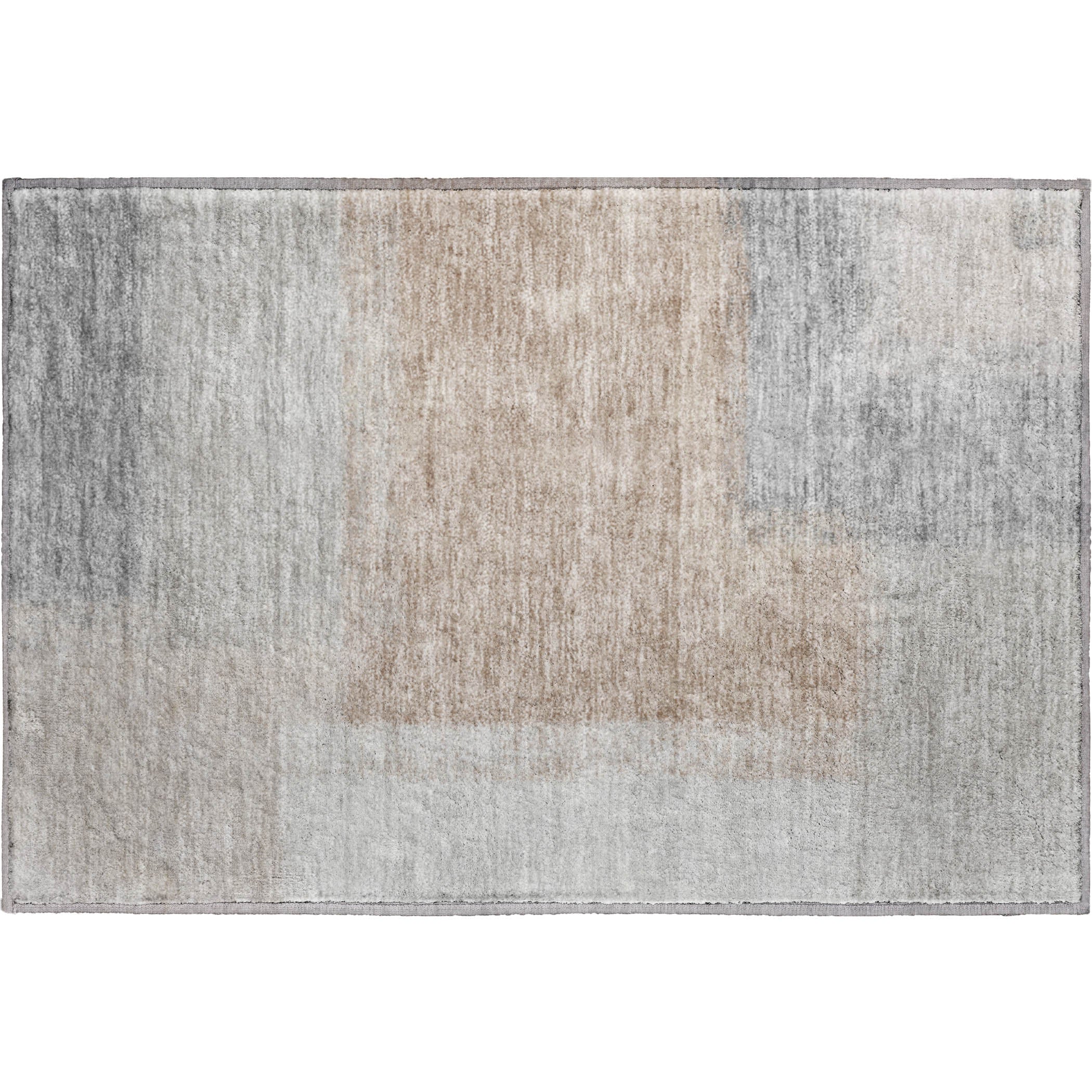 Prague Machine Washable Contemporary Taupe Brown Rug 1'8" x 2'6" #shape_Rectangle