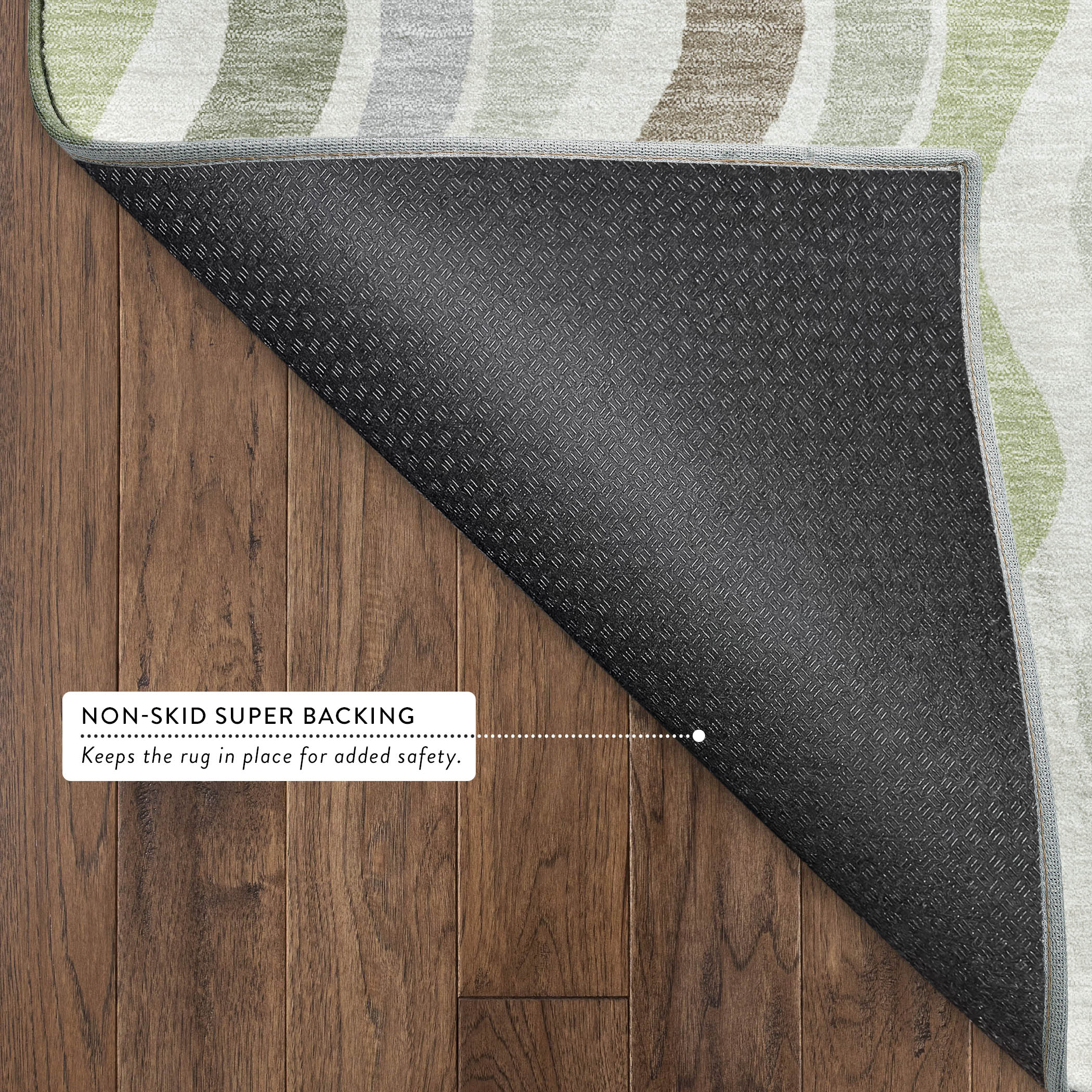 Florence Machine Washable Transitional Aloe Green Rug 1'8" x 2'6" #shape_Rectangle