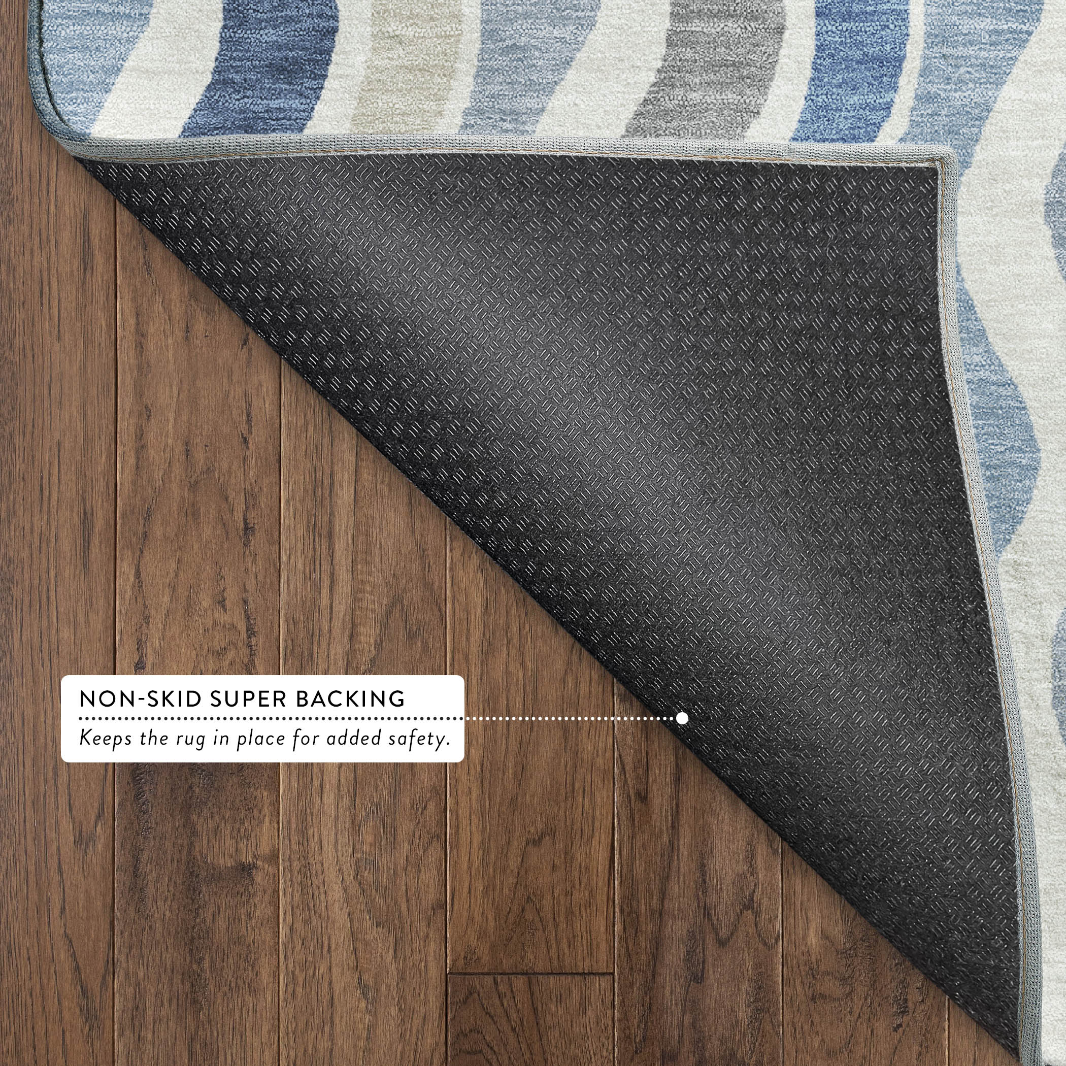 Florence Machine Washable Transitional Blue Rug 1'8" x 2'6" #shape_Rectangle