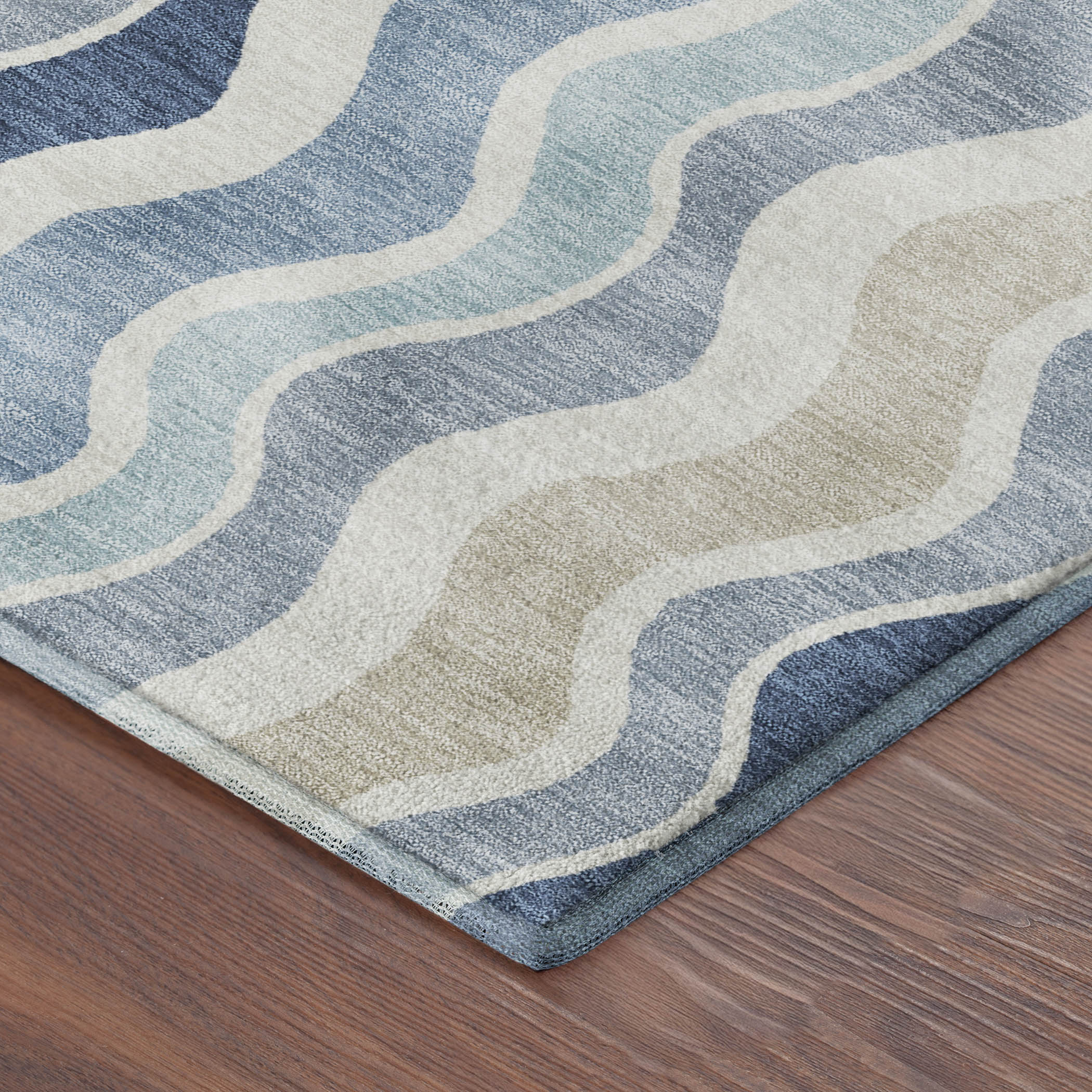 Florence Machine Washable Transitional Blue Rug 1'8" x 2'6" #shape_Rectangle