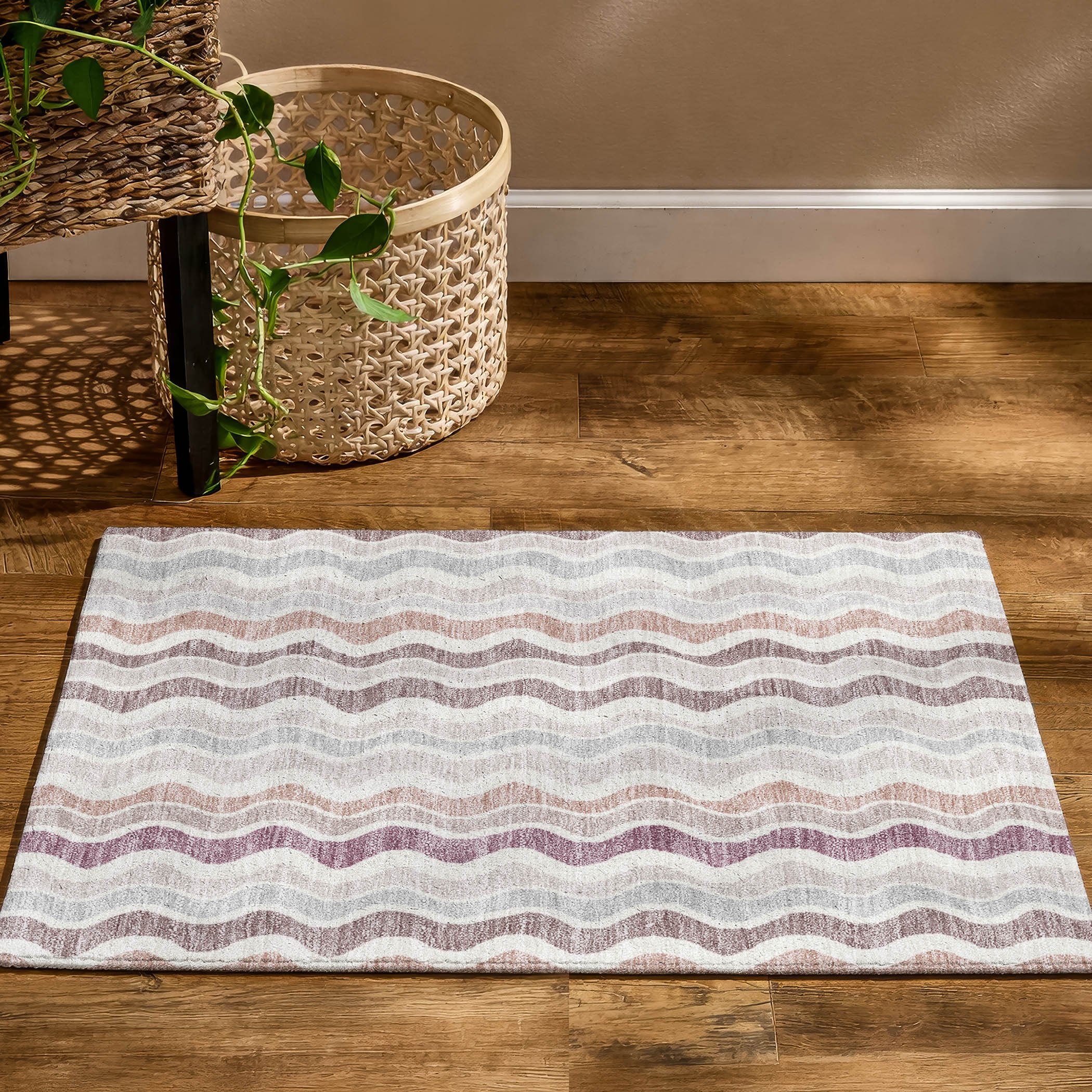 Florence Machine Washable Transitional Blush Pink Rug 1'8" x 2'6" #shape_Rectangle