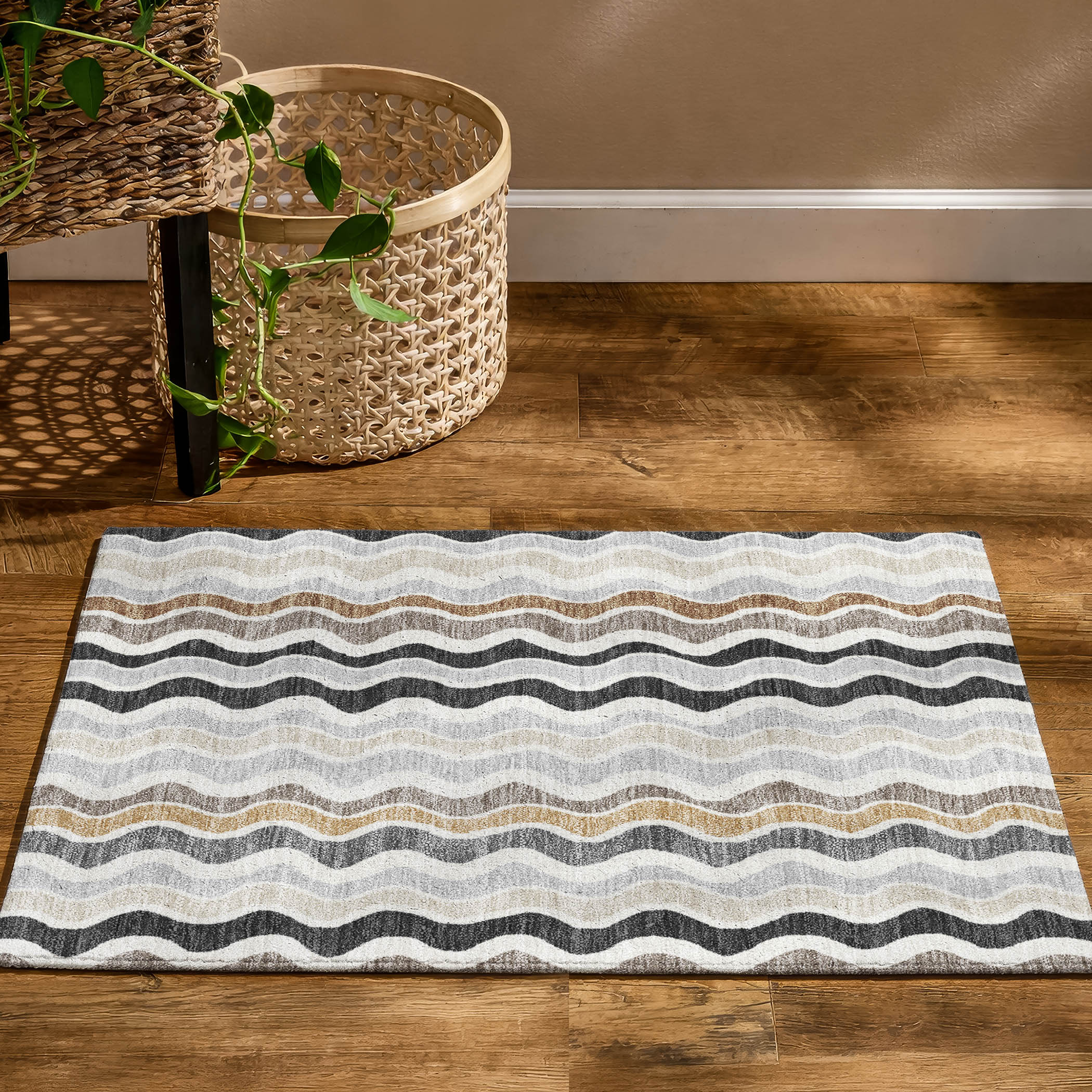 Florence Machine Washable Transitional Charcoal Gray Rug 1'8" x 2'6" #shape_Rectangle
