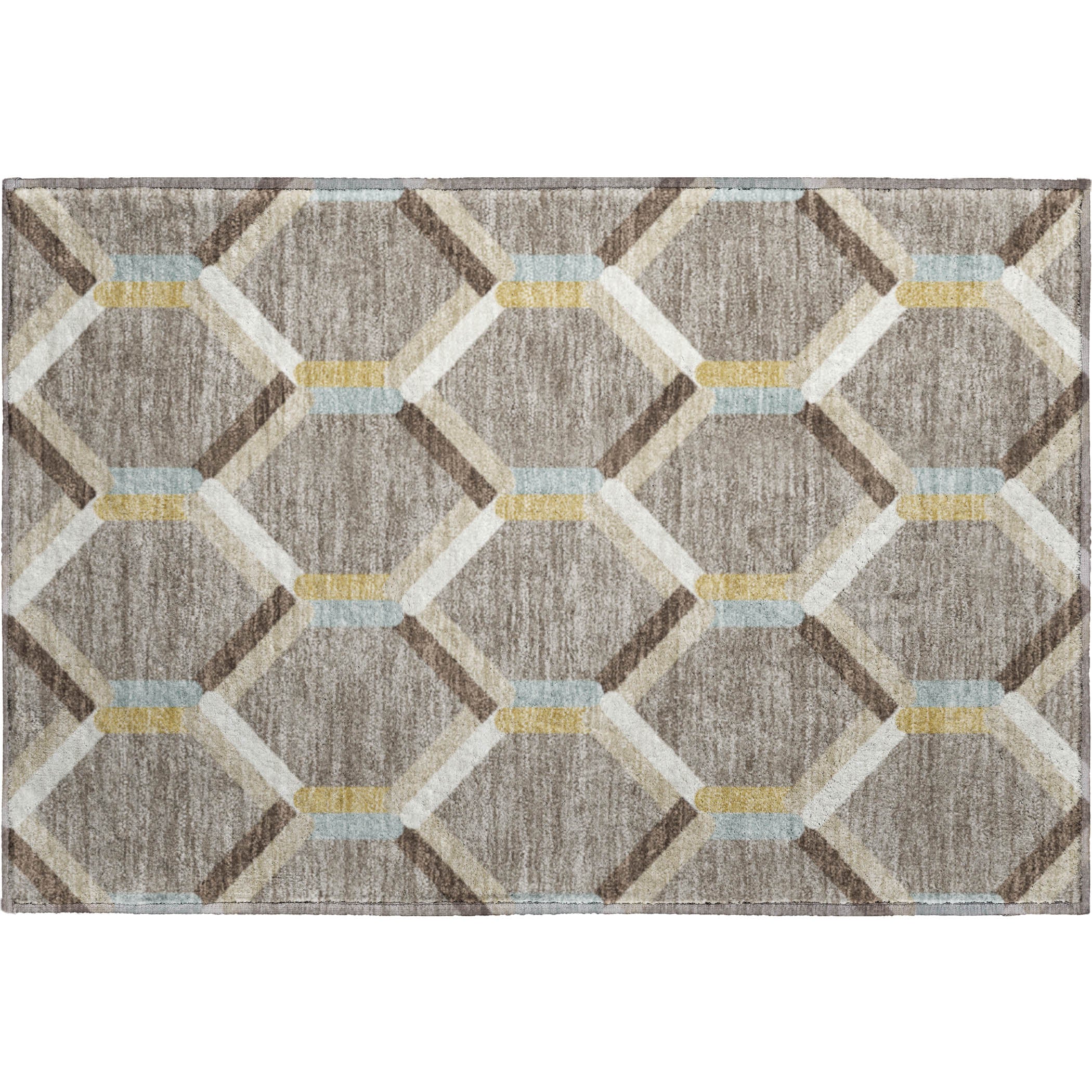 Ghent Machine Washable Transitional Brown Rug 1'8" x 2'6" #shape_Rectangle