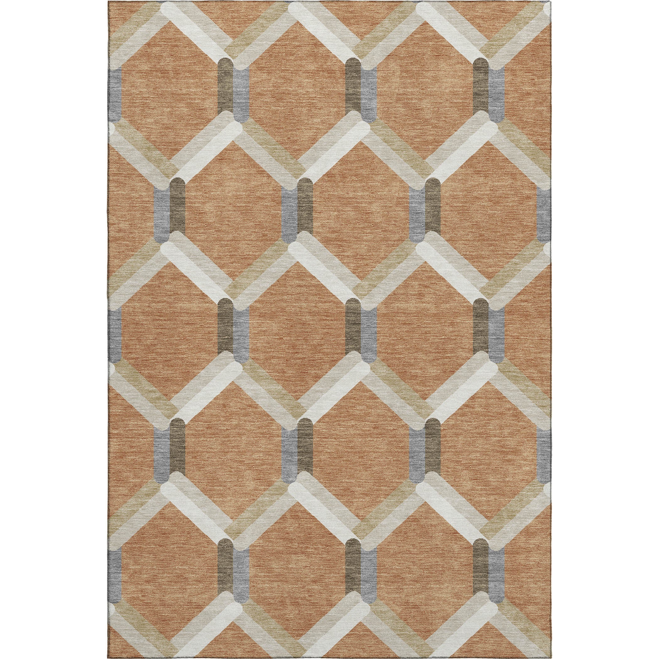 Ghent Machine Washable Transitional Copper Orange Rug 3' x 5' #shape_Rectangle