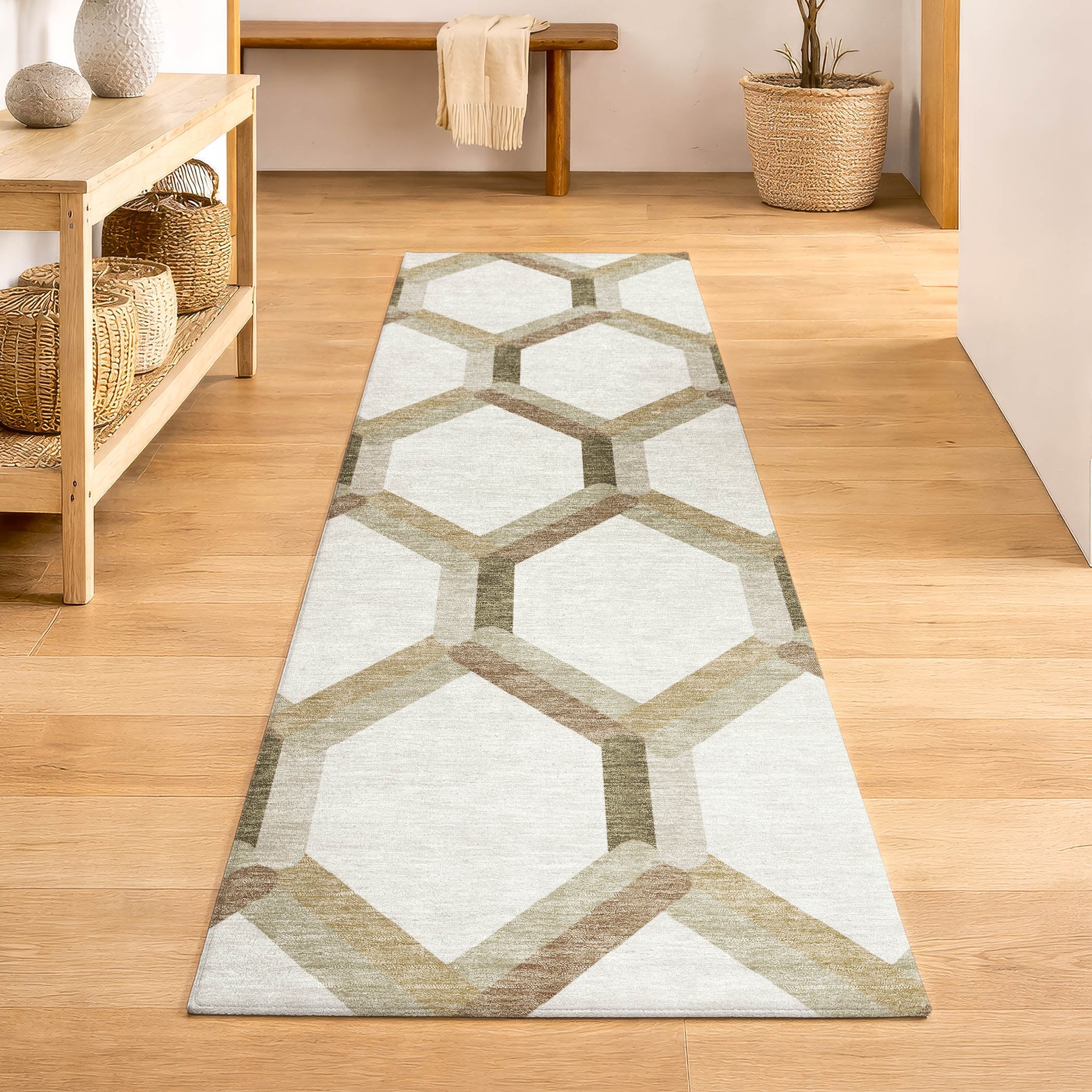 Ghent Machine Washable Transitional Ivory Rug 2'3" x 7'6" #shape_Runner
