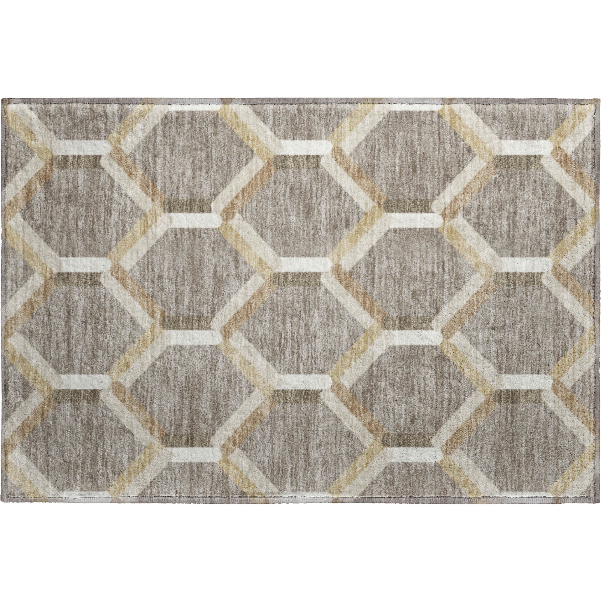Ghent Machine Washable Transitional Taupe Brown Rug 1'8" x 2'6" #shape_Rectangle
