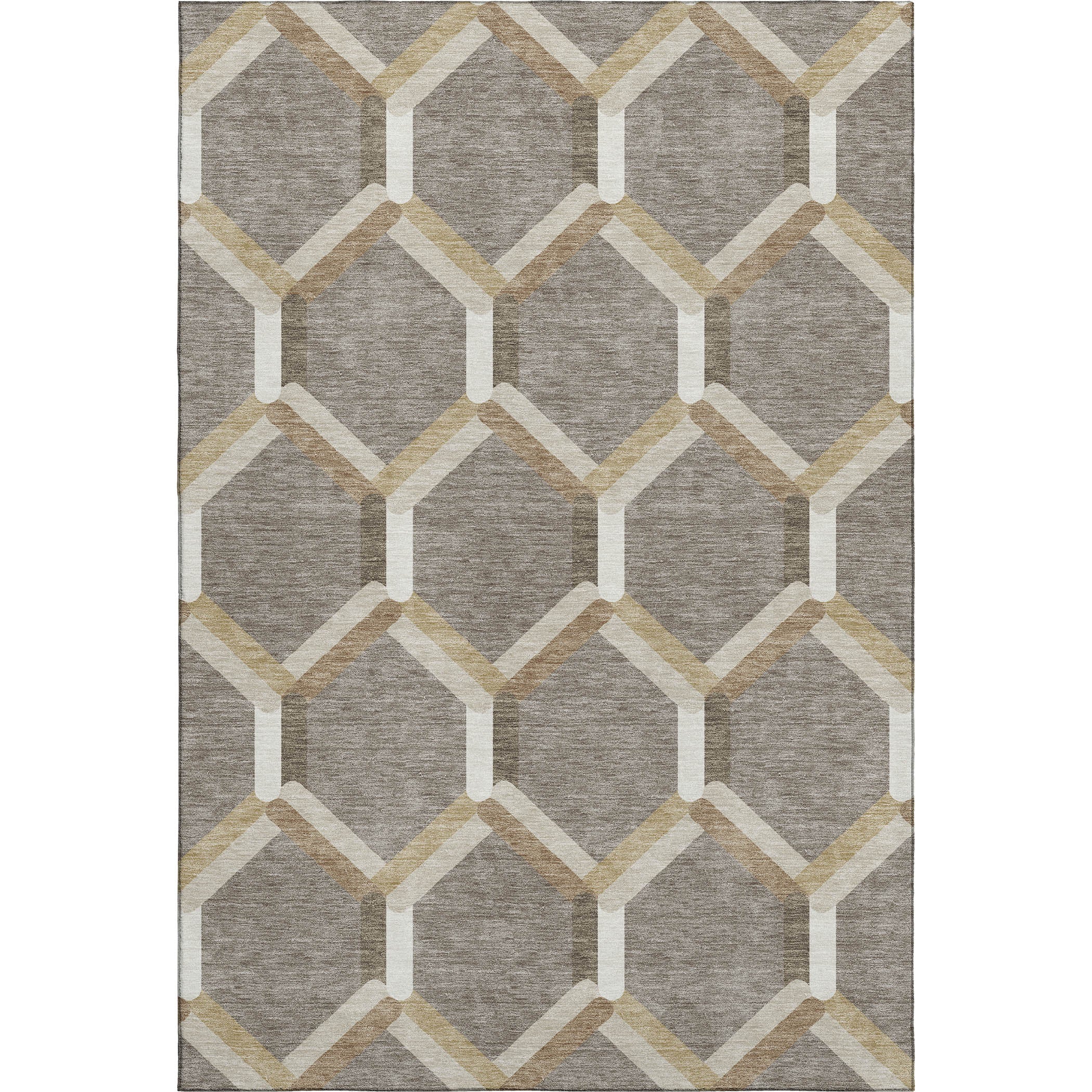 Ghent Machine Washable Transitional Taupe Brown Rug 3' x 5' #shape_Rectangle