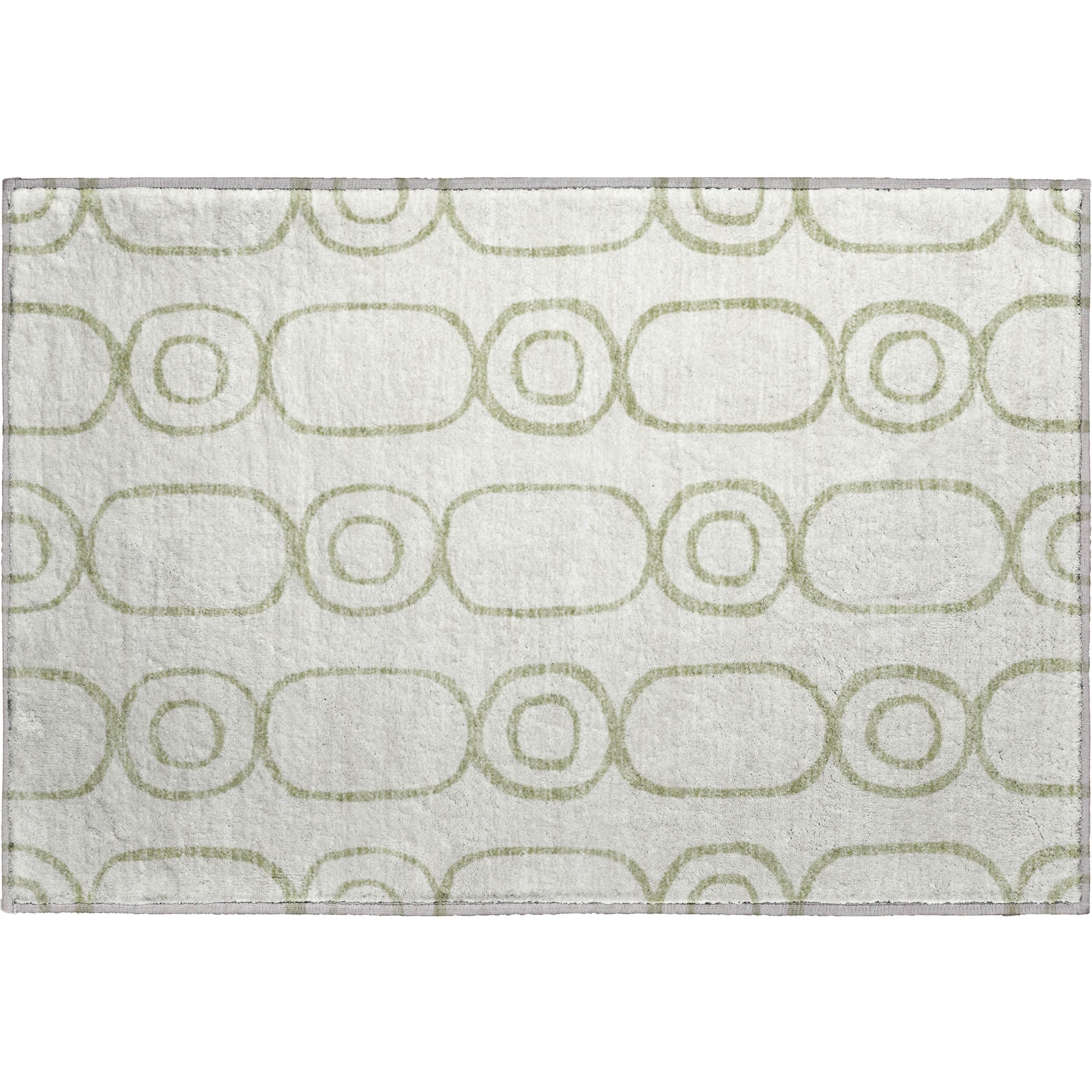Mdina Machine Washable Transitional Aloe Green Rug 1'8" x 2'6" #shape_Rectangle