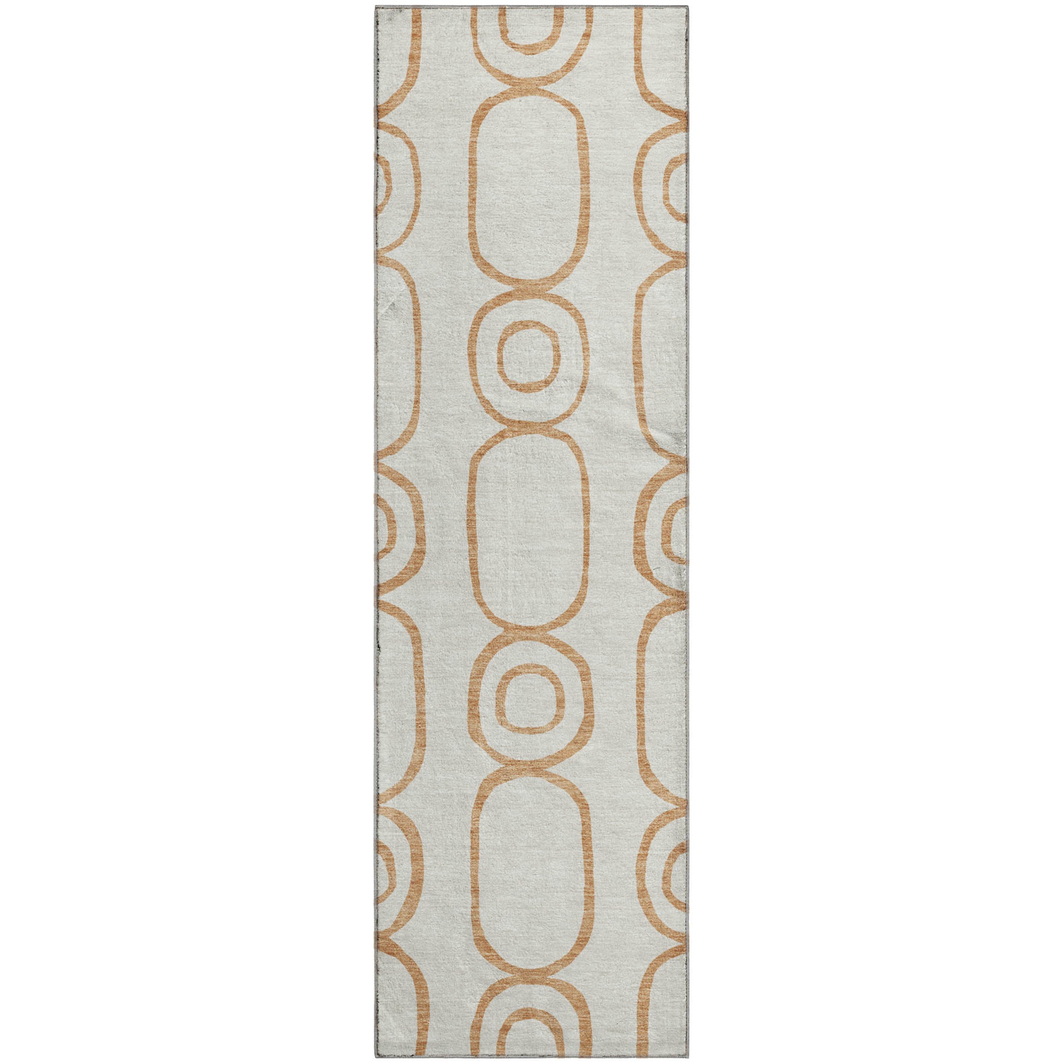 Mdina Machine Washable Transitional Copper Orange Rug 2'3" x 7'6" #shape_Runner