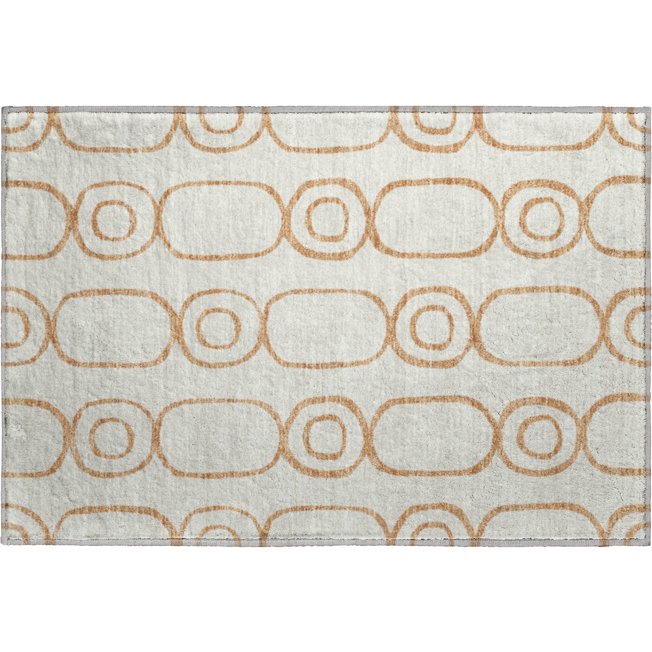 Mdina Machine Washable Transitional Copper Orange Rug 1'8" x 2'6" #shape_Rectangle