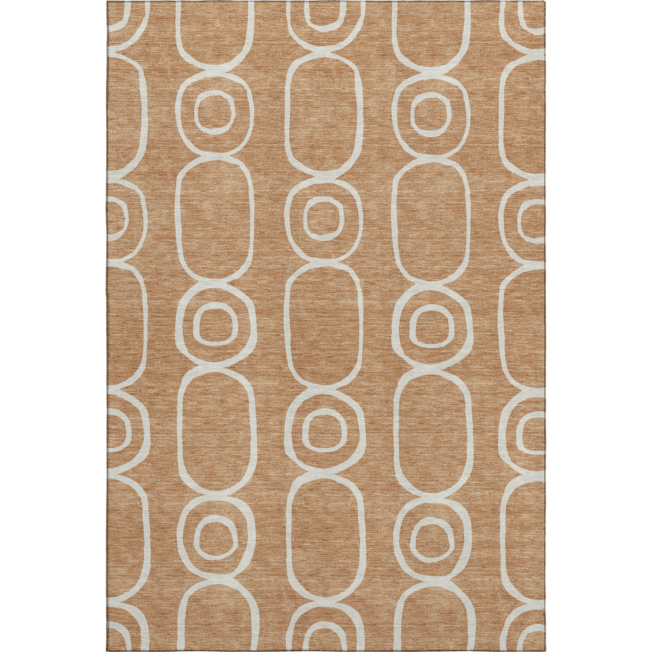 Mdina Machine Washable Transitional Rust Orange Rug 3' x 5' #shape_Rectangle