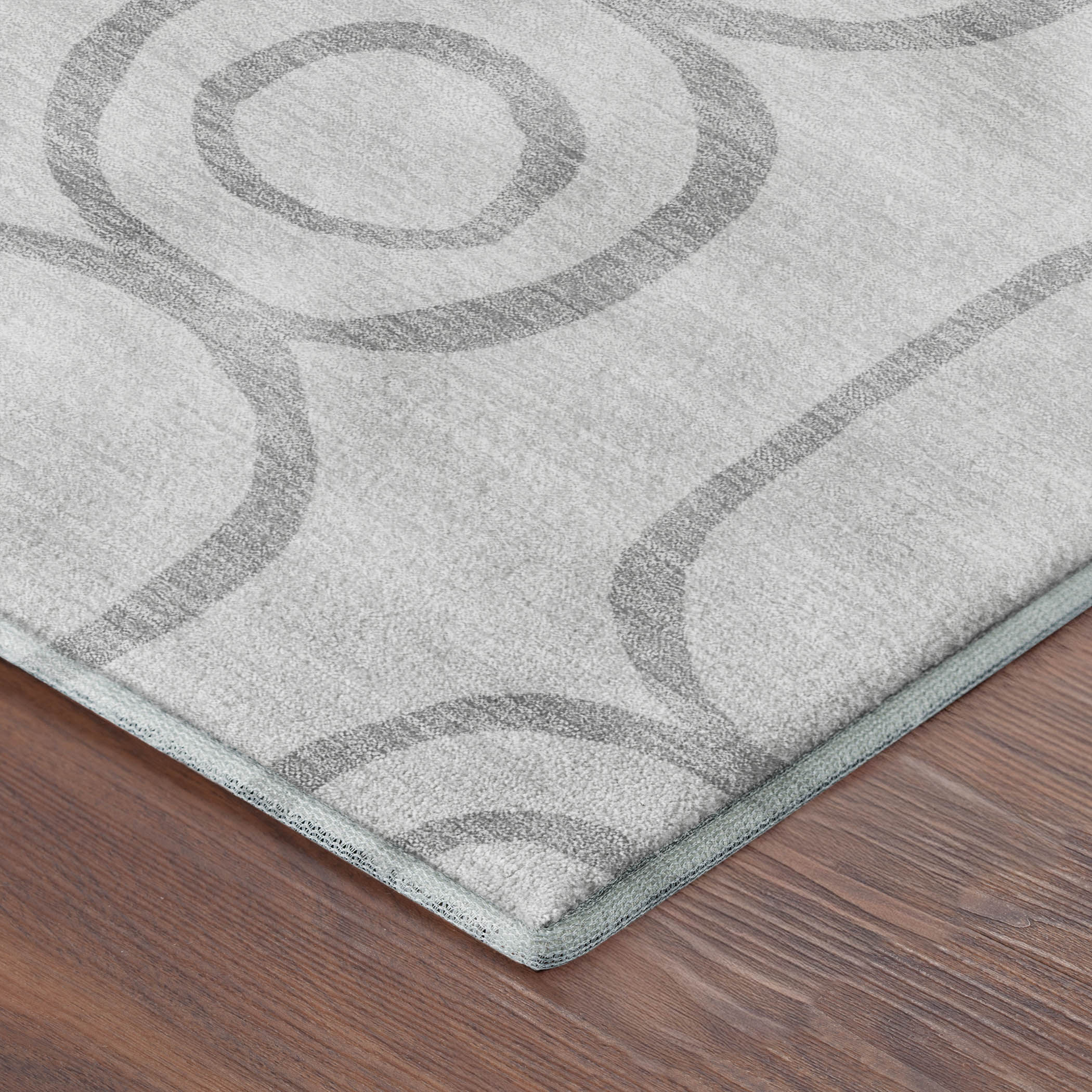 Mdina Machine Washable Transitional Silver Gray Rug 1'8" x 2'6" #shape_Rectangle