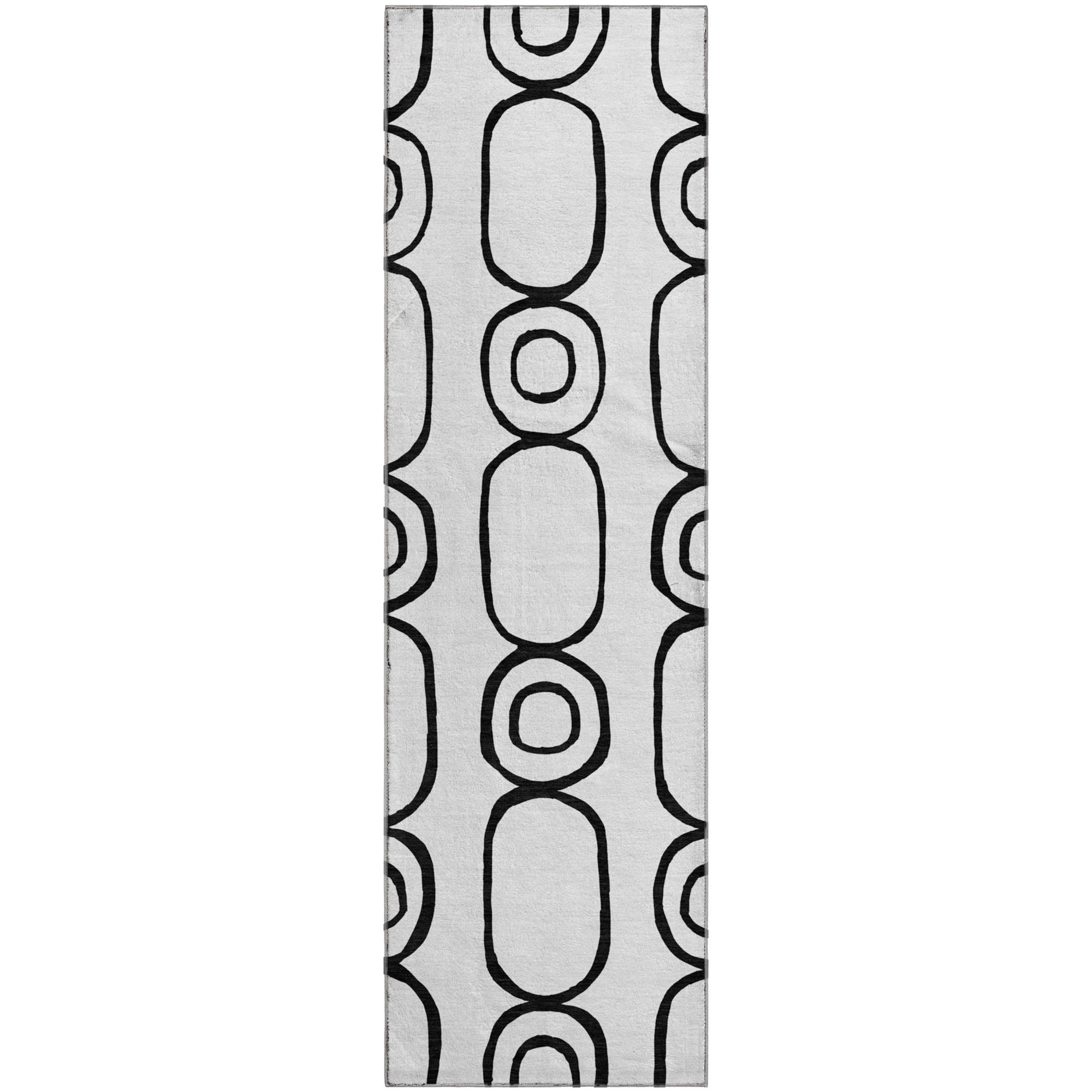 Mdina Machine Washable Transitional White Ivory Rug 2'3" x 7'6" #shape_Runner