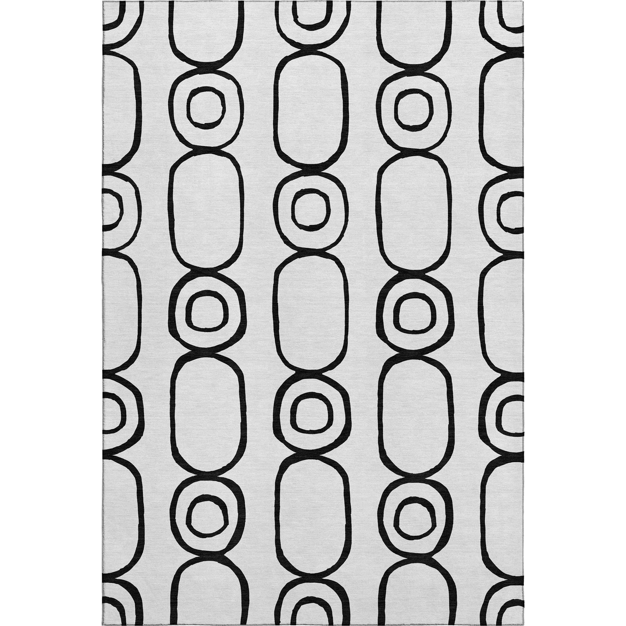Mdina Machine Washable Transitional White Ivory Rug 3' x 5' #shape_Rectangle