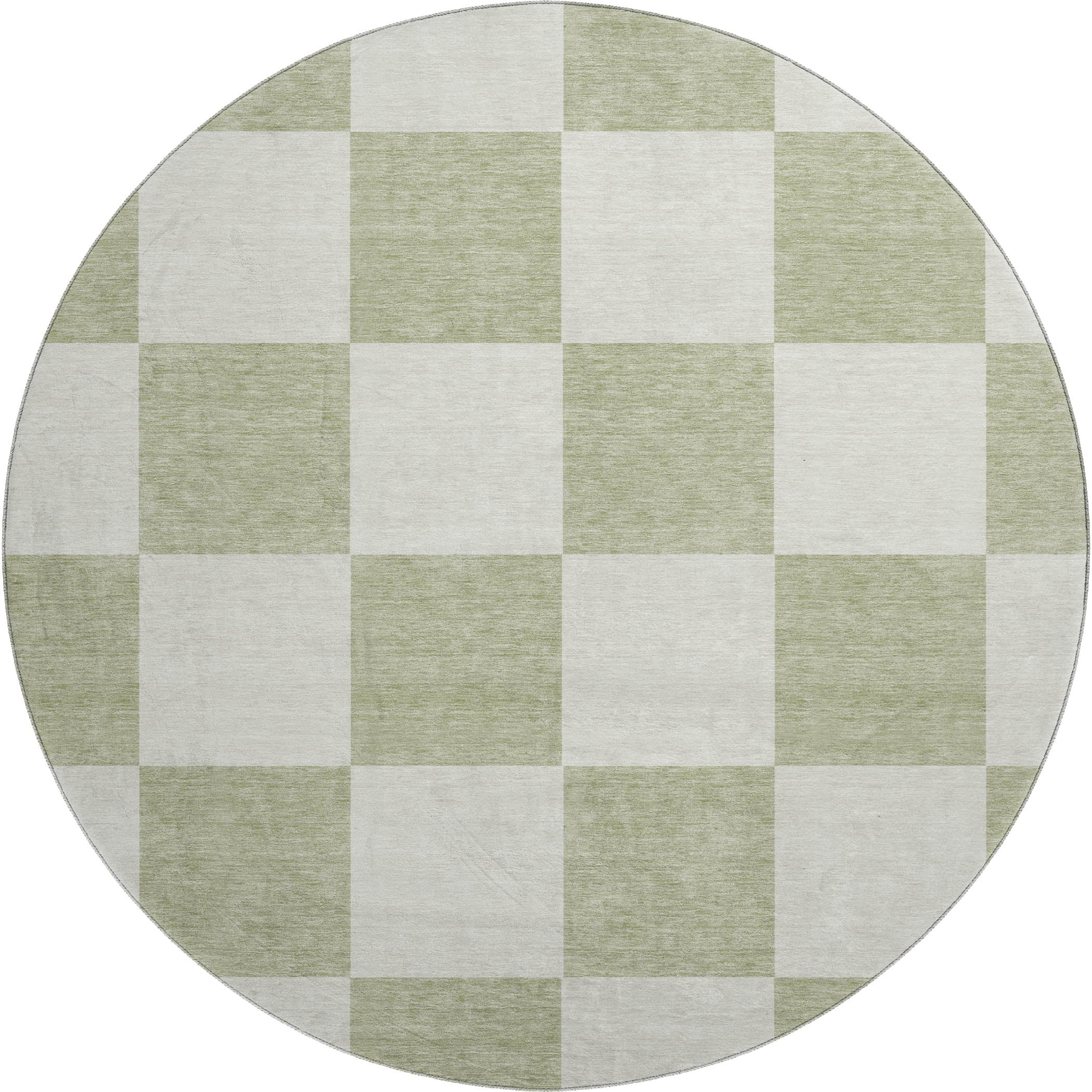 Budapest Machine Washable Transitional Aloe Green Rug 8' x 8' #shape_Round