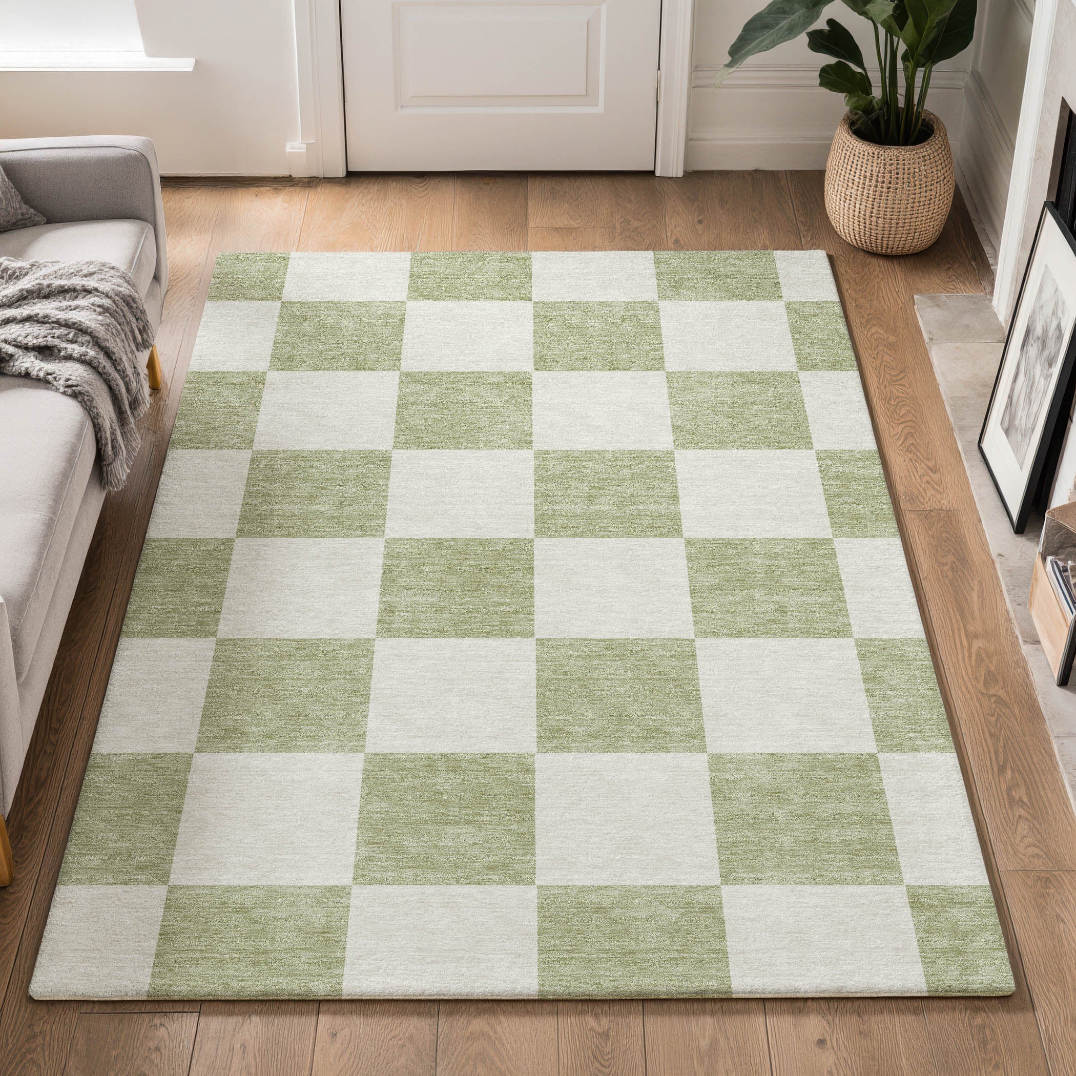 Budapest Machine Washable Transitional Aloe Green Rug 3' x 5' #shape_Rectangle