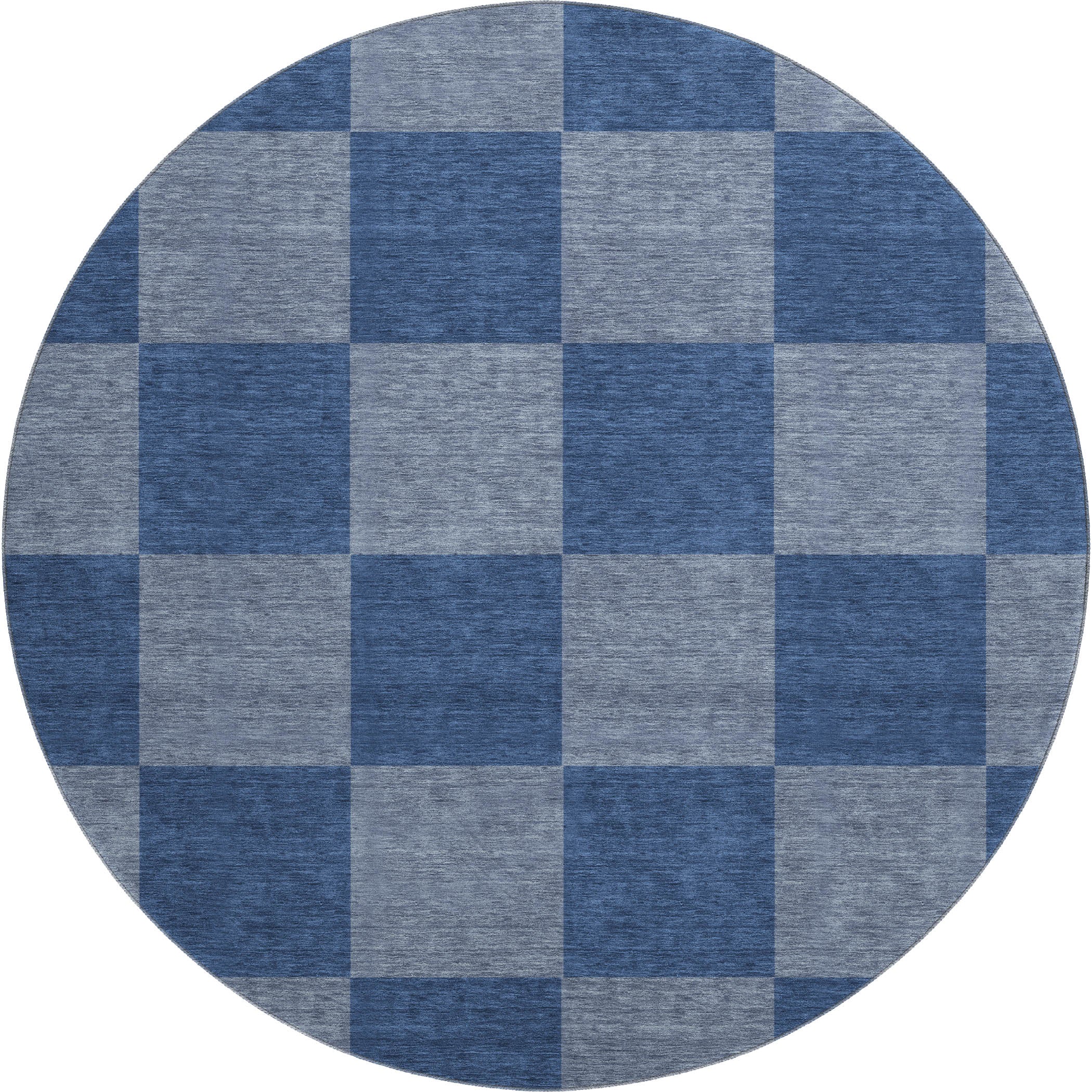 Budapest Machine Washable Transitional Blue Rug 8' x 8' #shape_Round