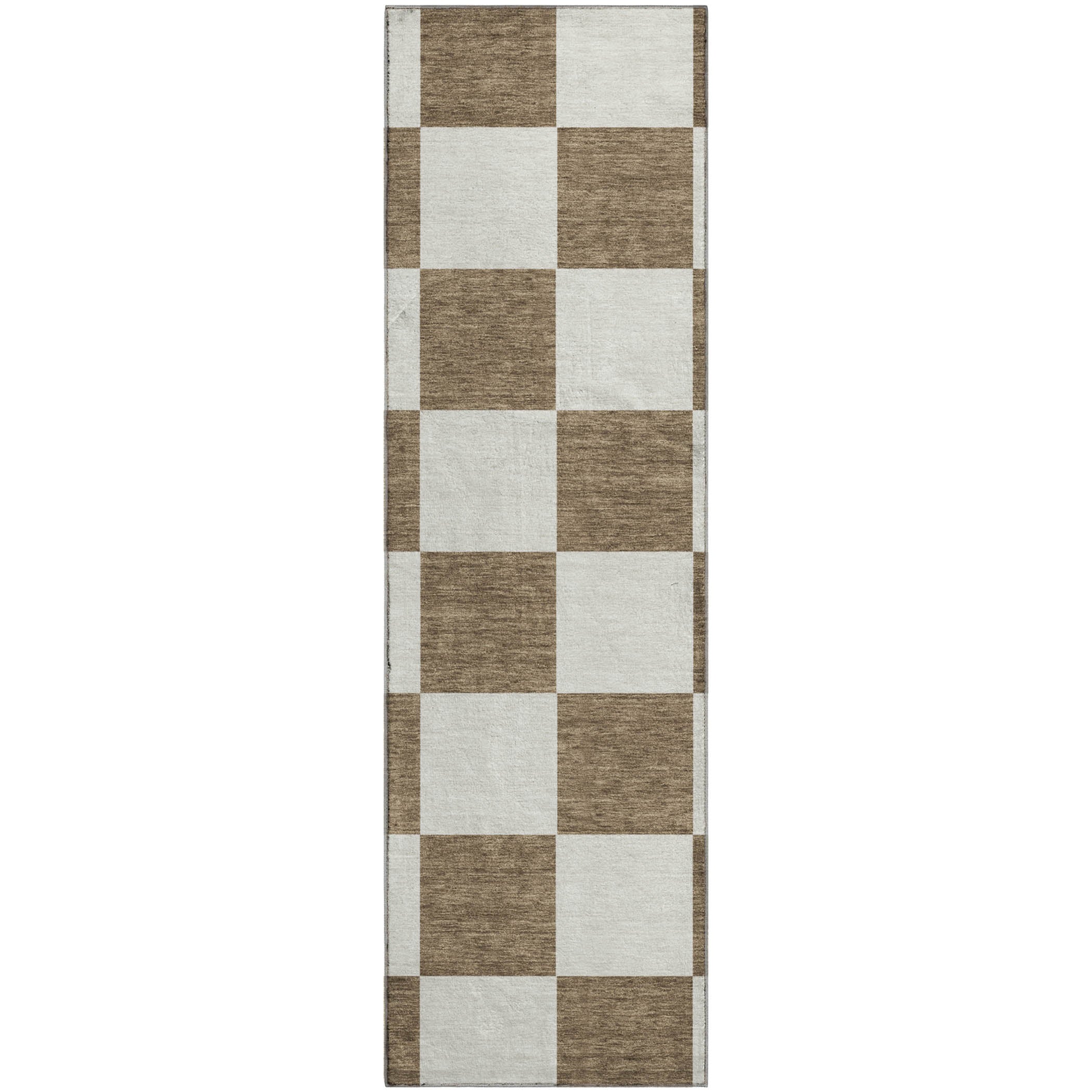 Budapest Machine Washable Transitional Chocolate Brown Rug 2'3" x 7'6" #shape_Runner