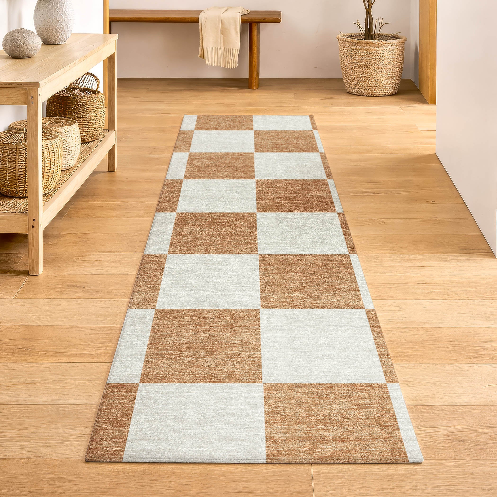 Budapest Machine Washable Transitional Copper Orange Rug 2'3" x 7'6" #shape_Runner