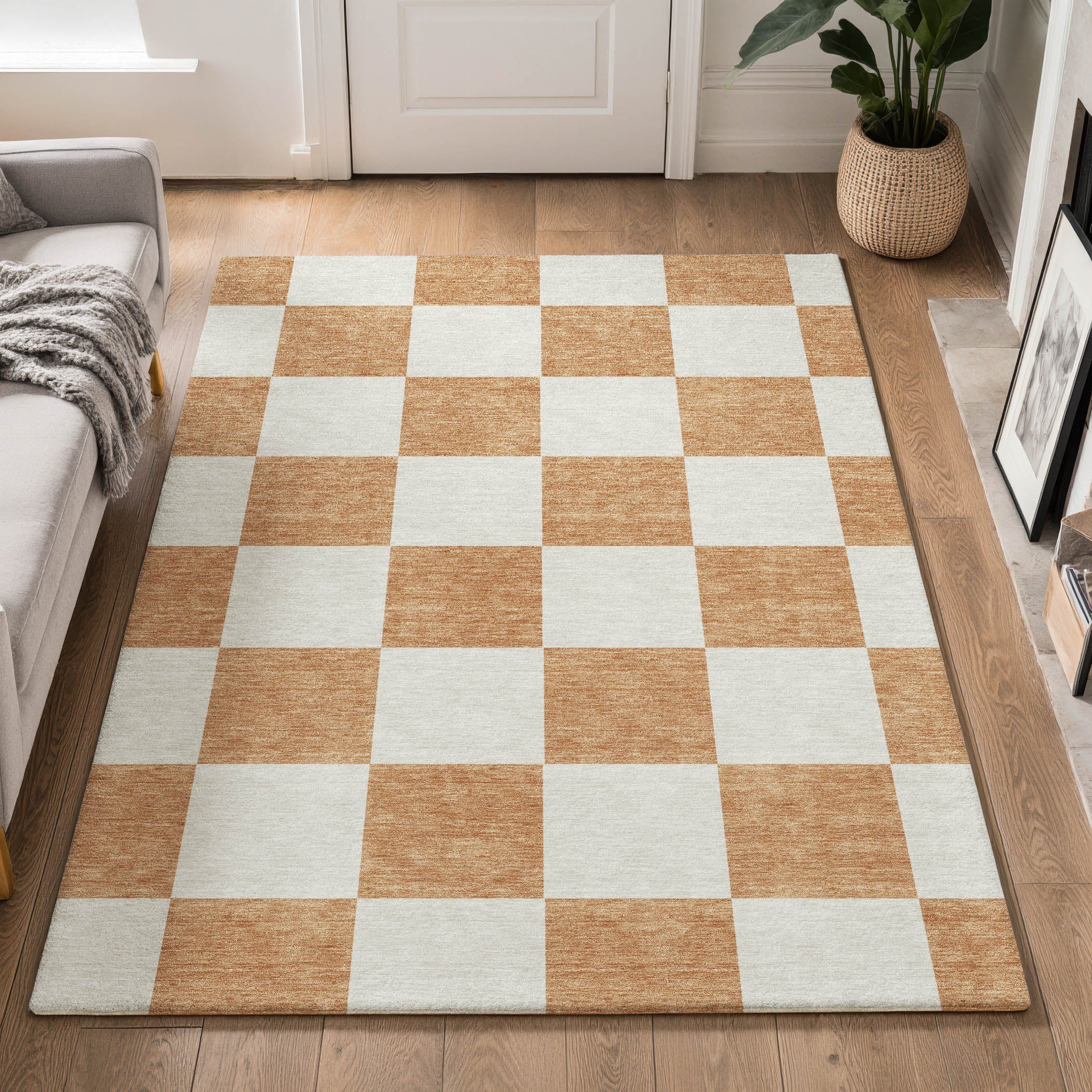Budapest Machine Washable Transitional Copper Orange Rug 3' x 5' #shape_Rectangle
