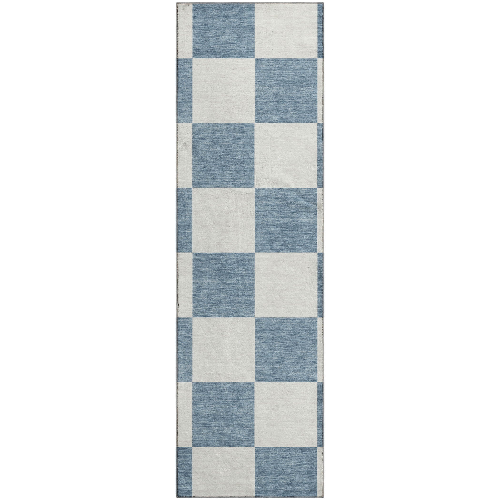 Budapest Machine Washable Transitional Denim Blue Rug 2'3" x 7'6" #shape_Runner