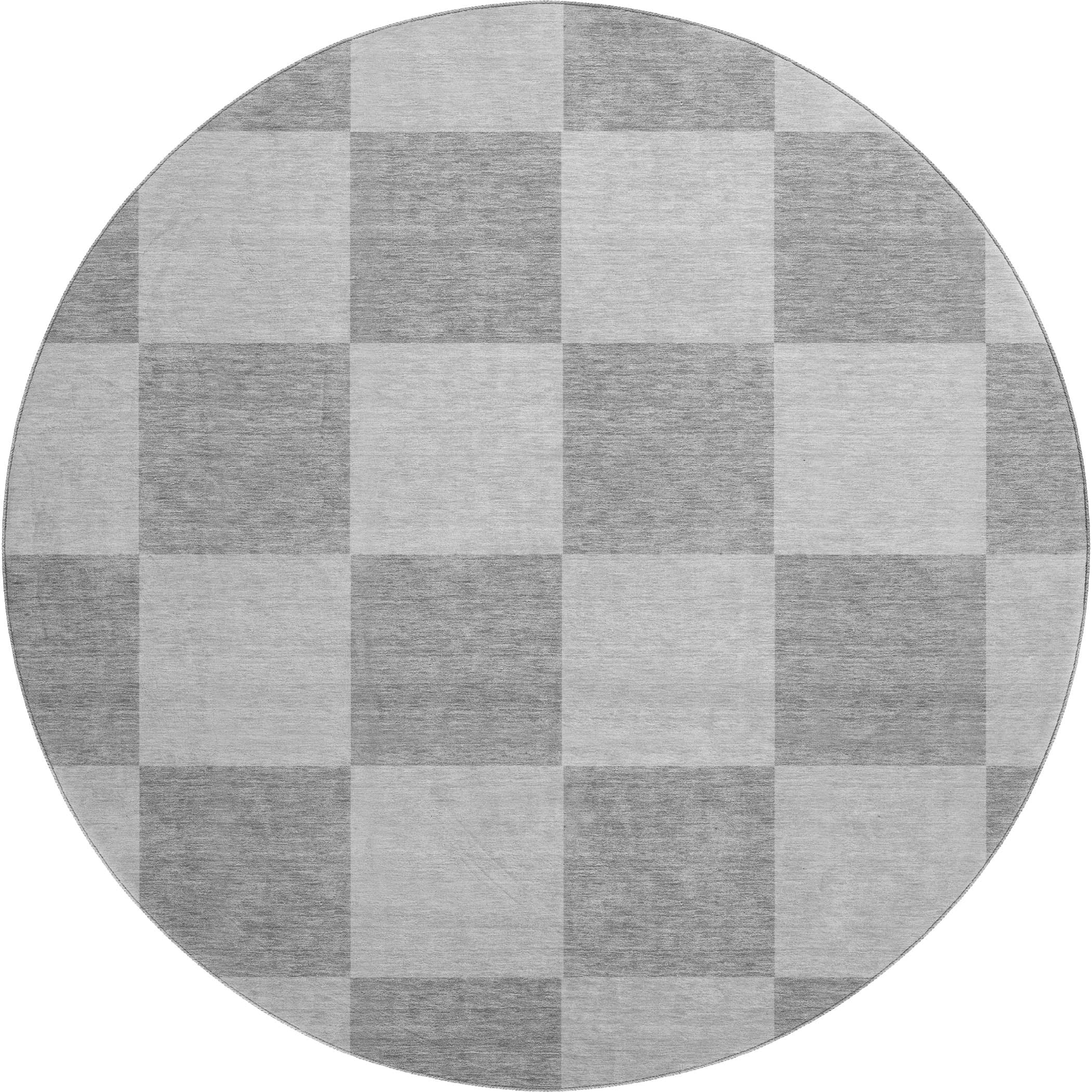Budapest Machine Washable Transitional Gray Rug 8' x 8' #shape_Round