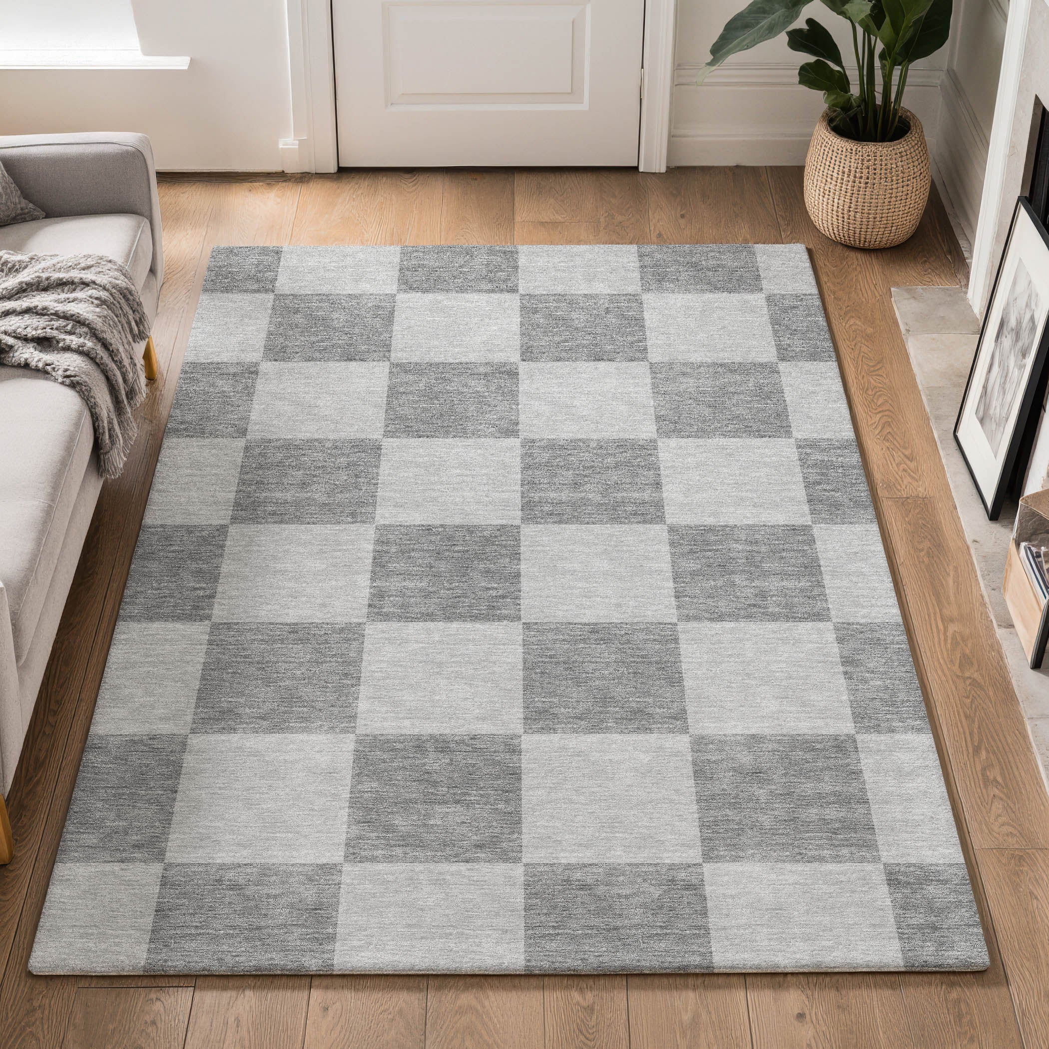 Budapest Machine Washable Transitional Gray Rug 3' x 5' #shape_Rectangle