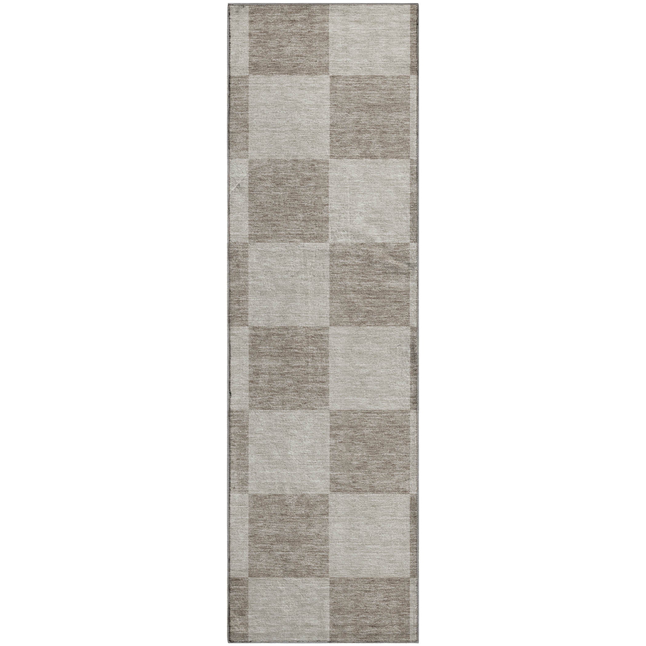 Budapest Machine Washable Transitional Khaki Brown Rug 2'3" x 7'6" #shape_Runner