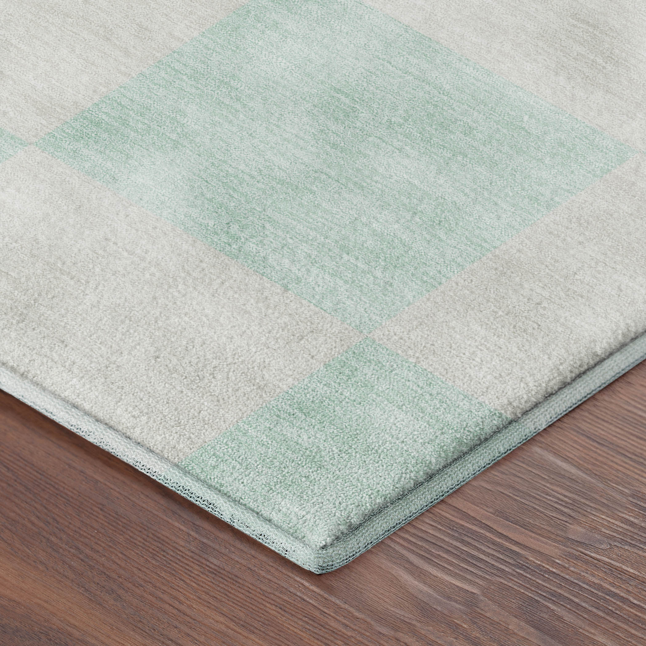 Budapest Machine Washable Transitional Mint Green Rug 1'8" x 2'6" #shape_Rectangle