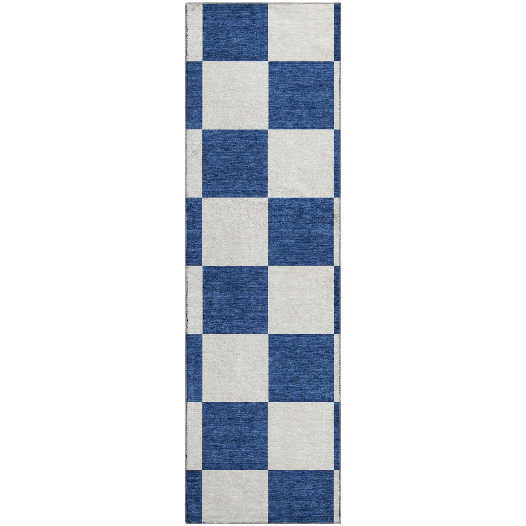 Budapest Machine Washable Transitional Navy Blue Rug 2'3" x 7'6" #shape_Runner