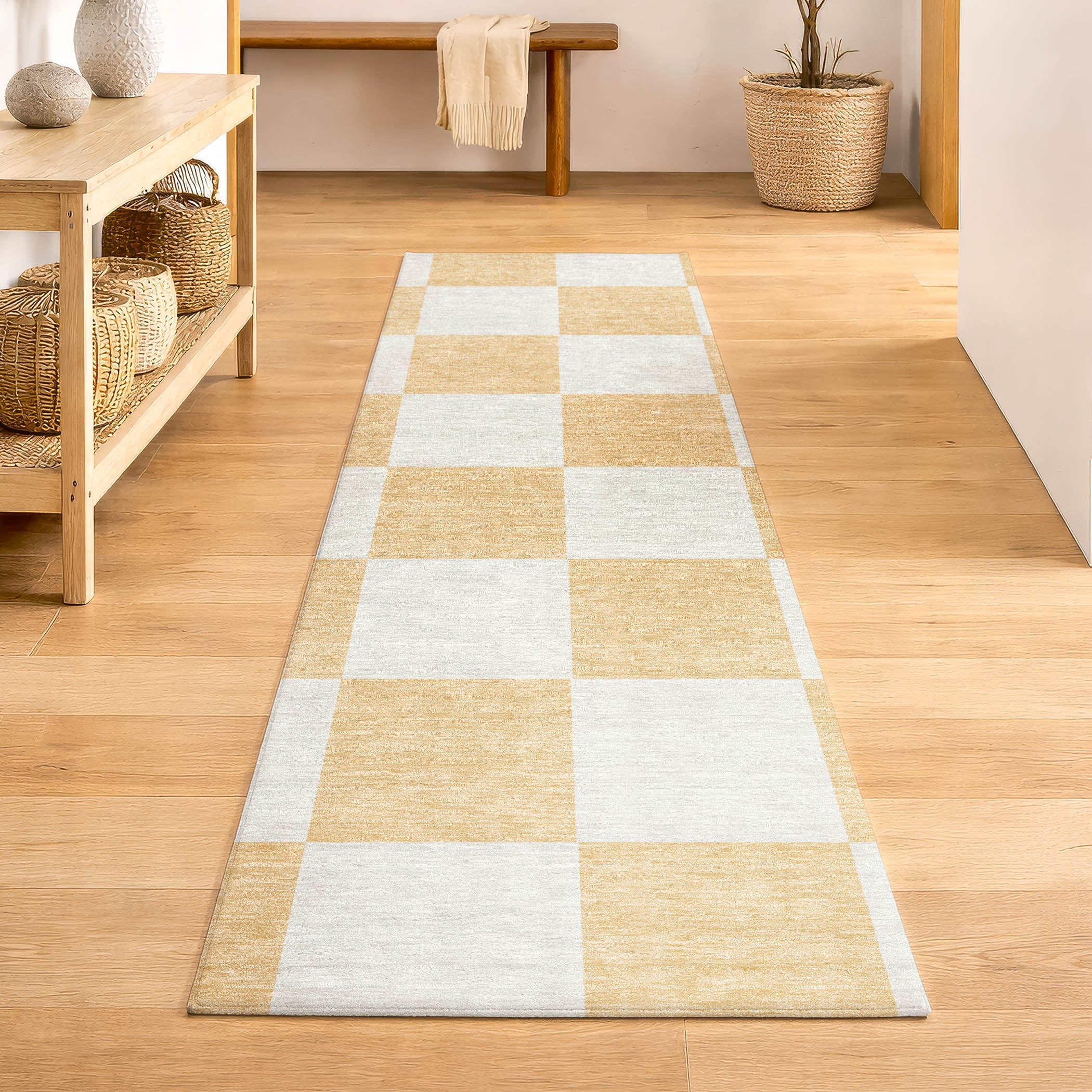 Budapest Machine Washable Transitional Peach Orange Rug 2'3" x 7'6" #shape_Runner