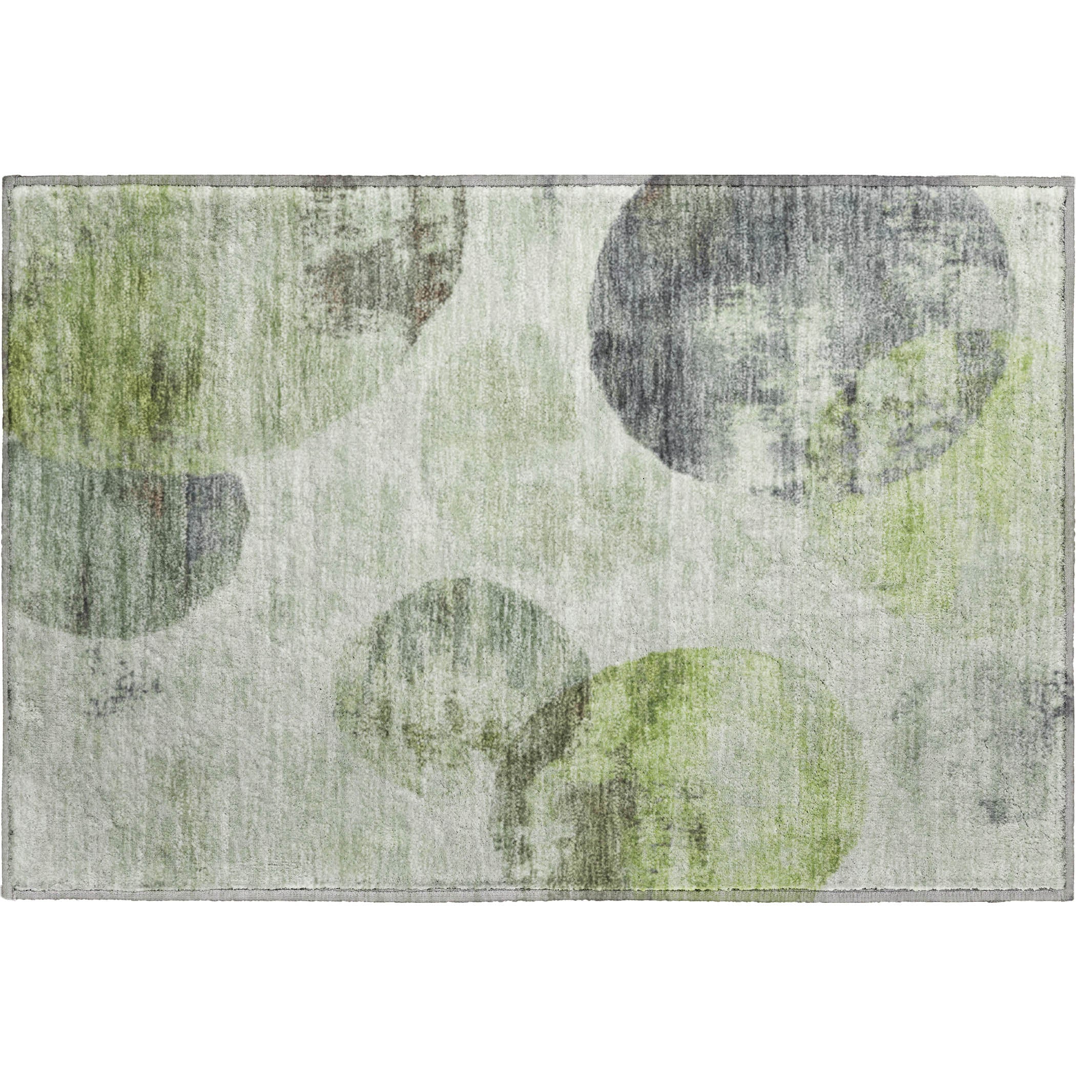 Budapest Machine Washable Contemporary Aloe Green Rug 1'8" x 2'6" #shape_Rectangle